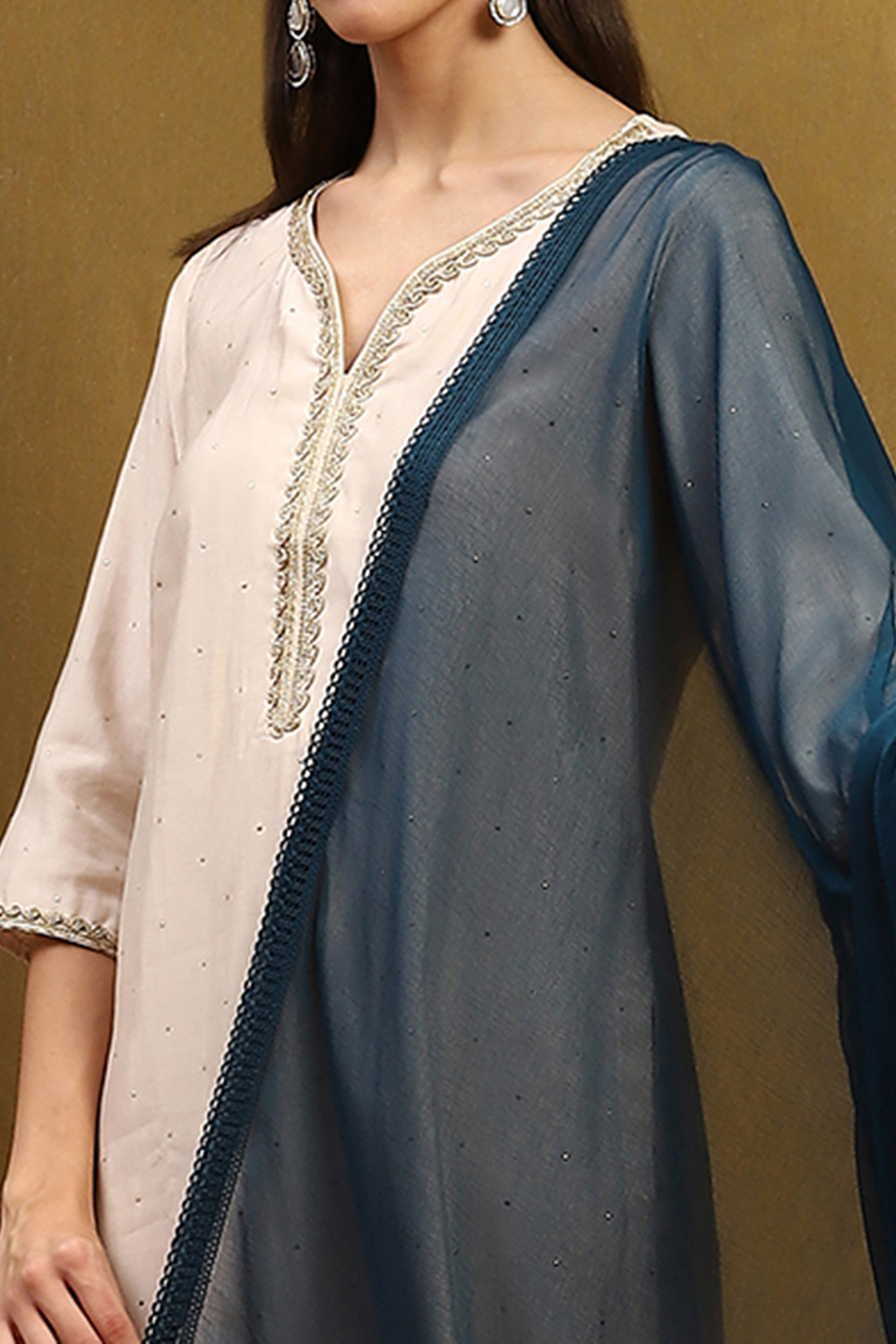 Blue Polyester Dupatta image number 1