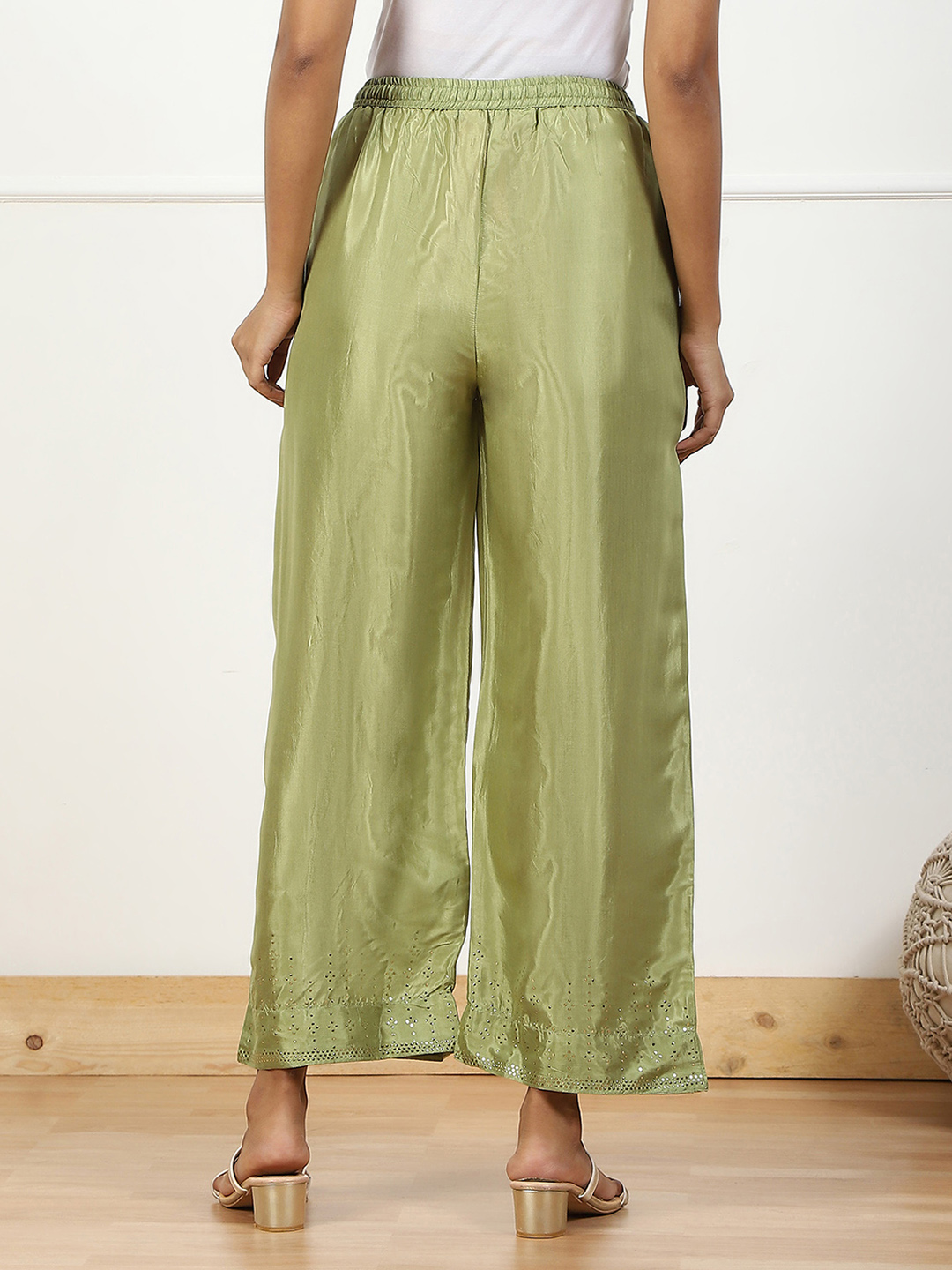 Green Shantoon Palazzo Pants image number 5