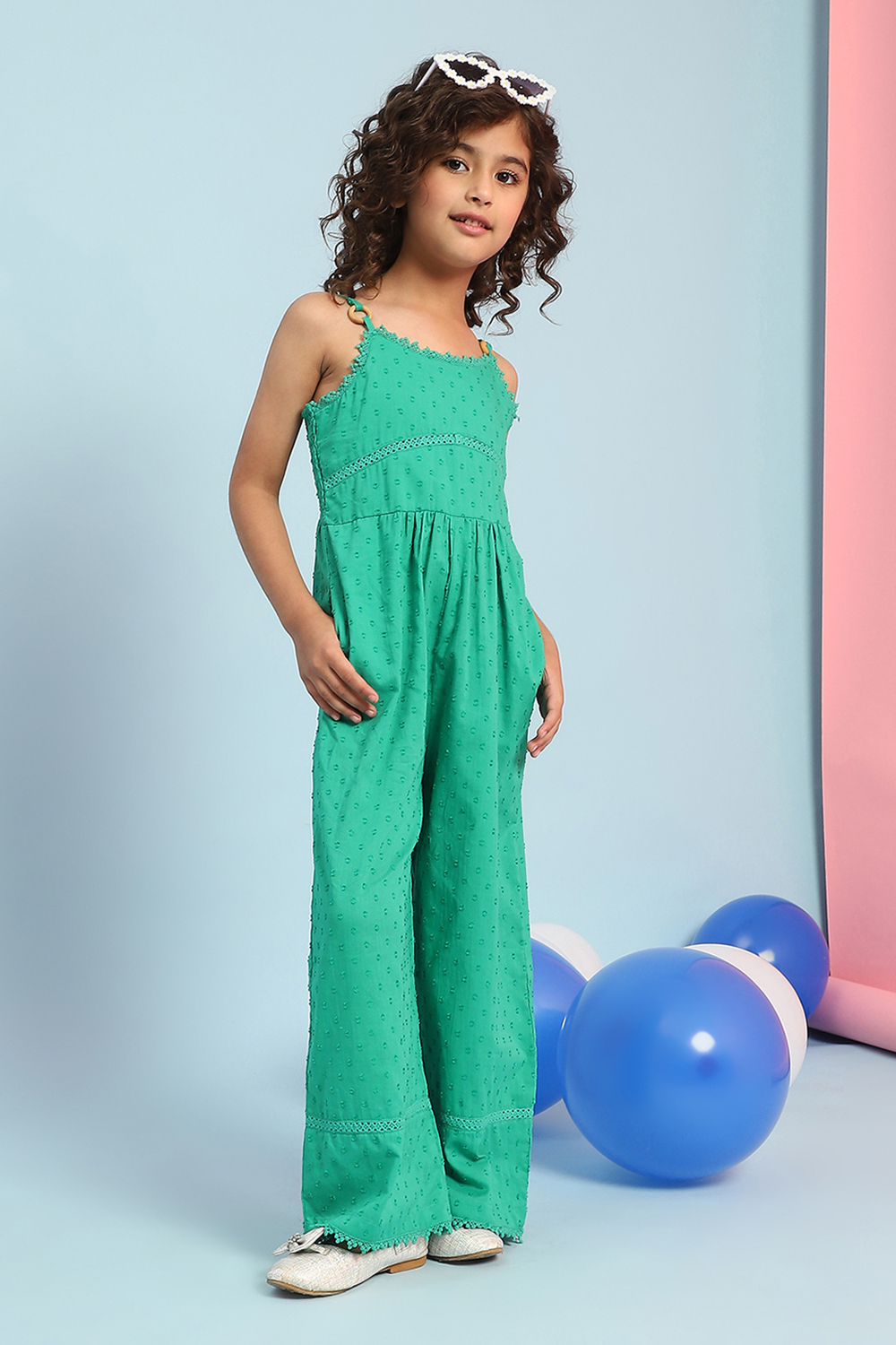 Green Cotton Jumpsuit image number 4