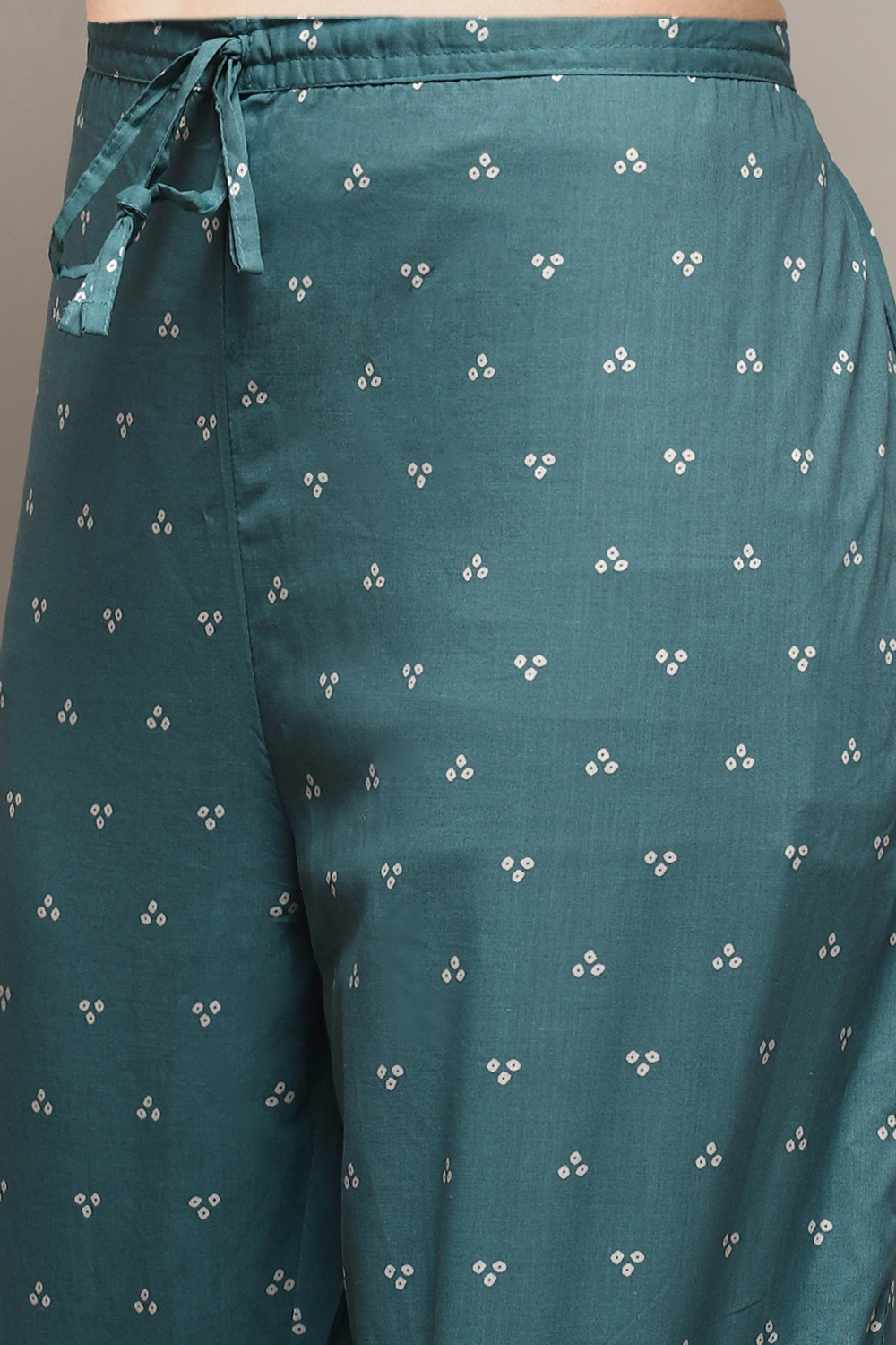 Blue Poly Cotton Kalidar Kurta Palazzo Suit Set image number 2