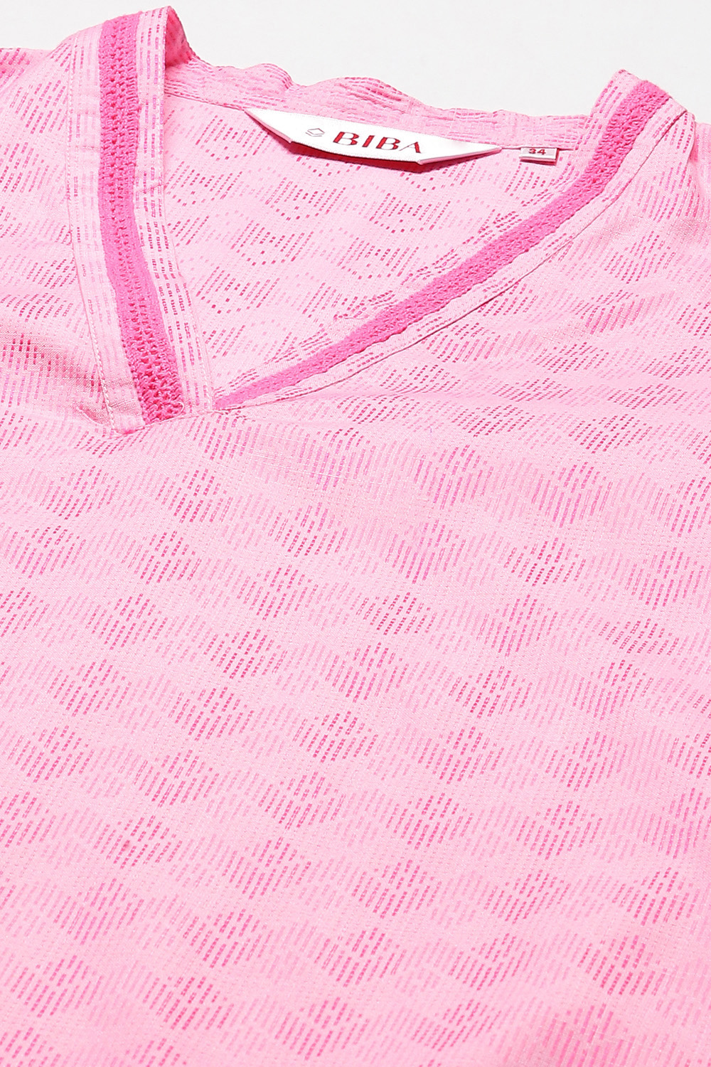 Pink Rayon Straight Kurta Cross Yoke Salwar Suit Set image number 1