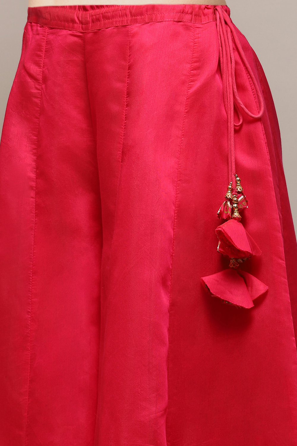 Fuchsia Poly Cotton Straight Kurta Sharara Suit Set image number 2