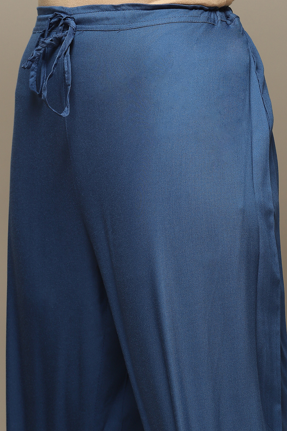 Blue Rayon Straight Kurta Palazzo Suit Set image number 2