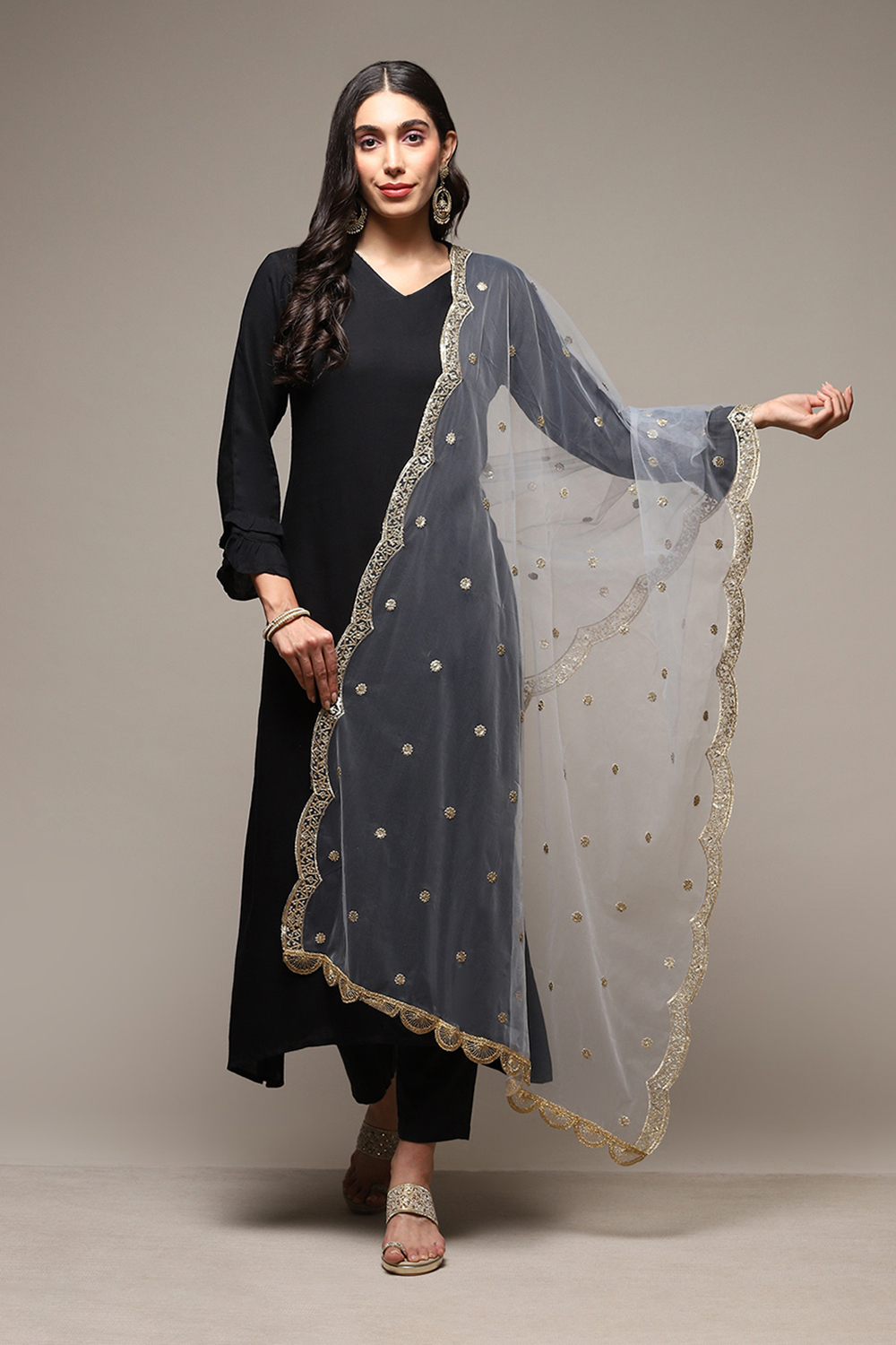 Sky Blue Nylon Yarndyed Dupatta image number 2