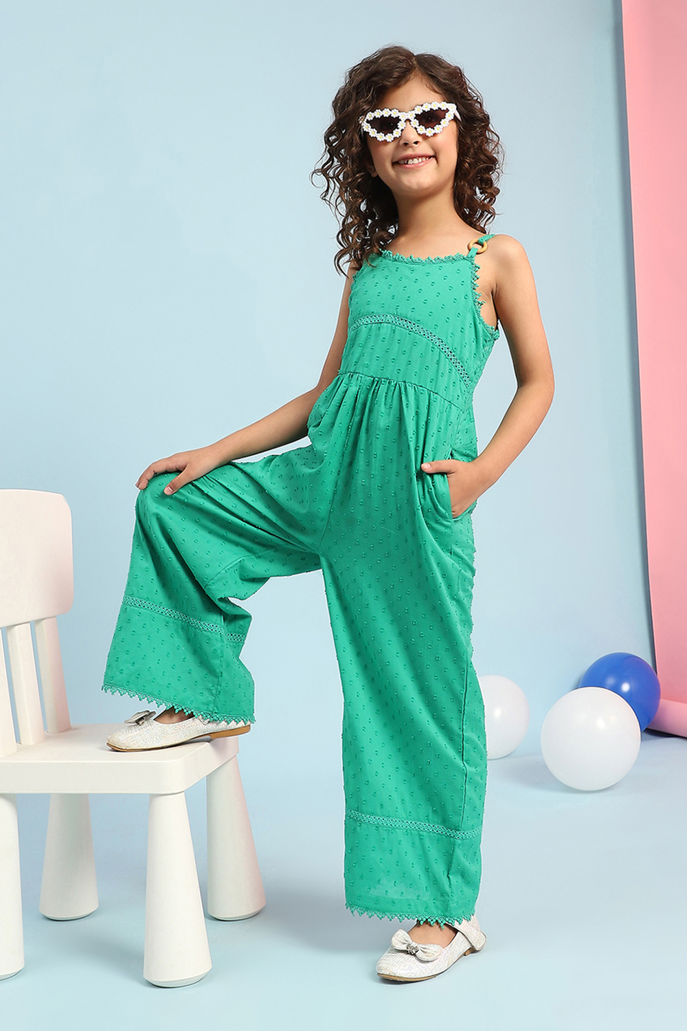 Green Cotton Jumpsuit image number 0