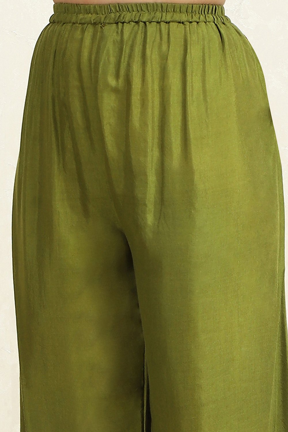 Earthy Green Viscose Silk Woven Unstitched Suit Set image number 3