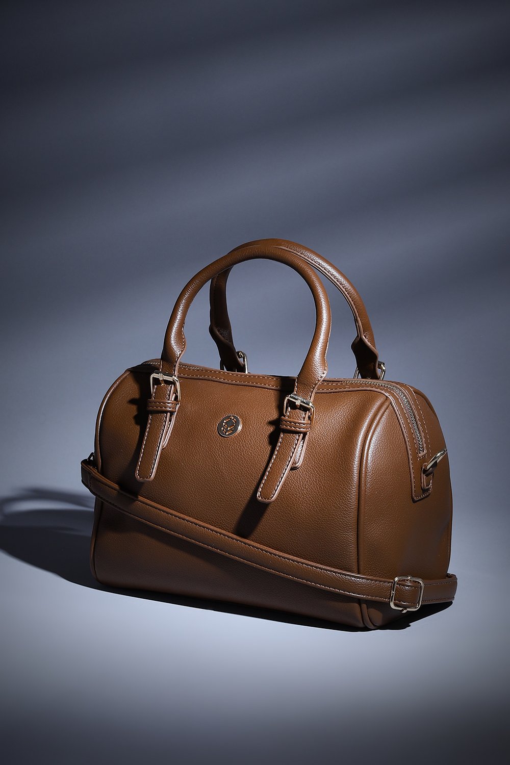 Brown Pu Leather Duffle Bag image number 0