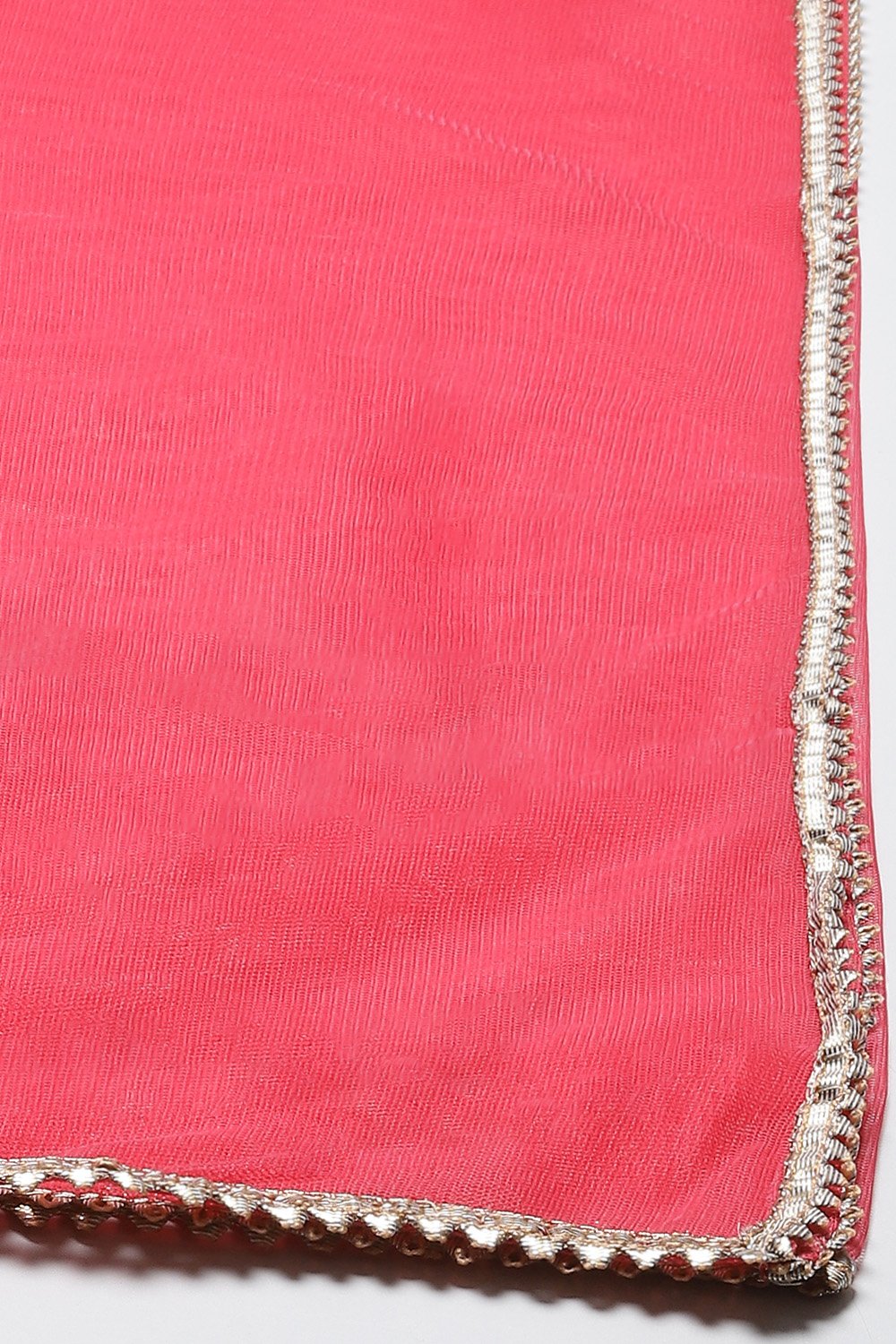 Fuschia Cotton Straight Kurta Pant Suit Set image number 3