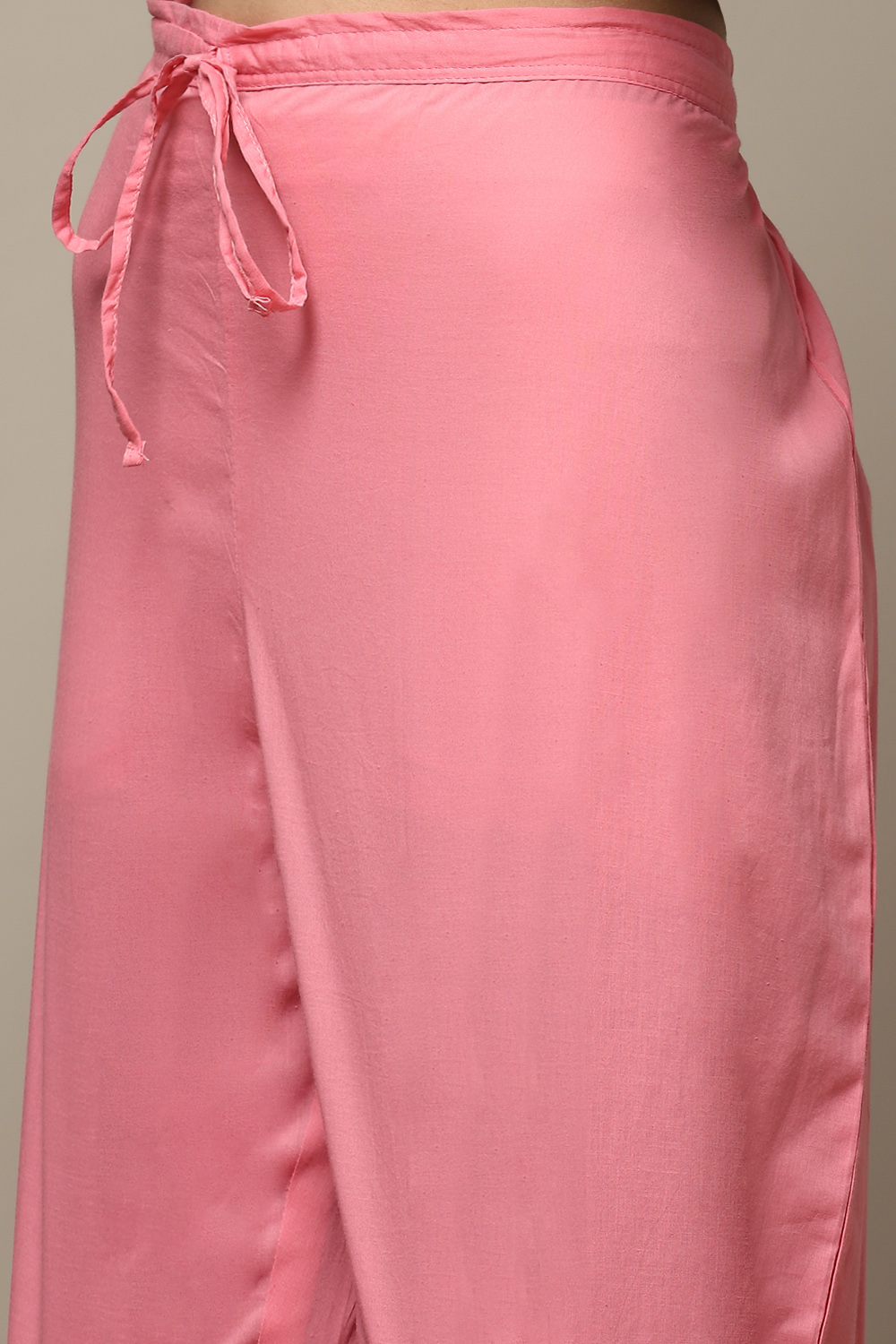 Pink Cotton Blend Kalidar Kurta Palazzo Suit Set image number 3