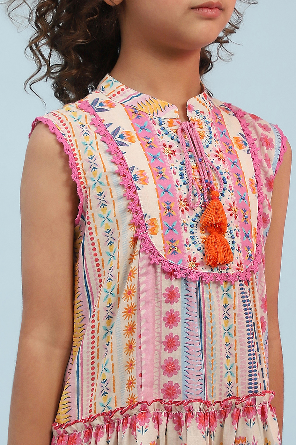 Multicolor Cotton Tiered Suit Set image number 1