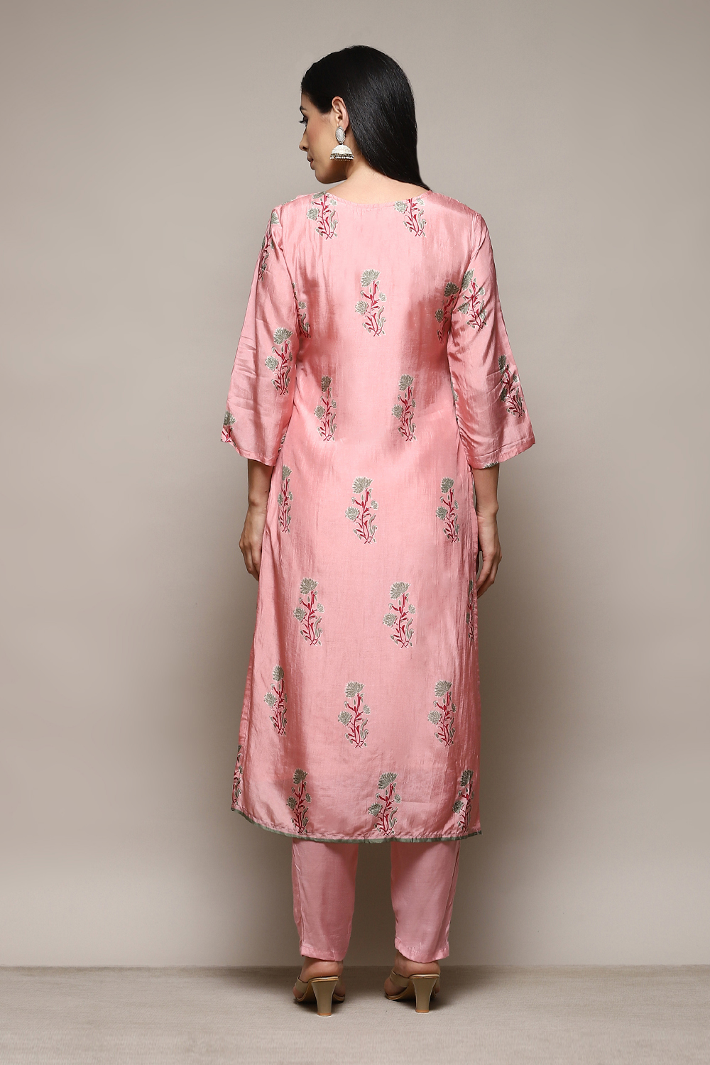 Pink Modal Digital Print Unstitched Suit Set image number 5