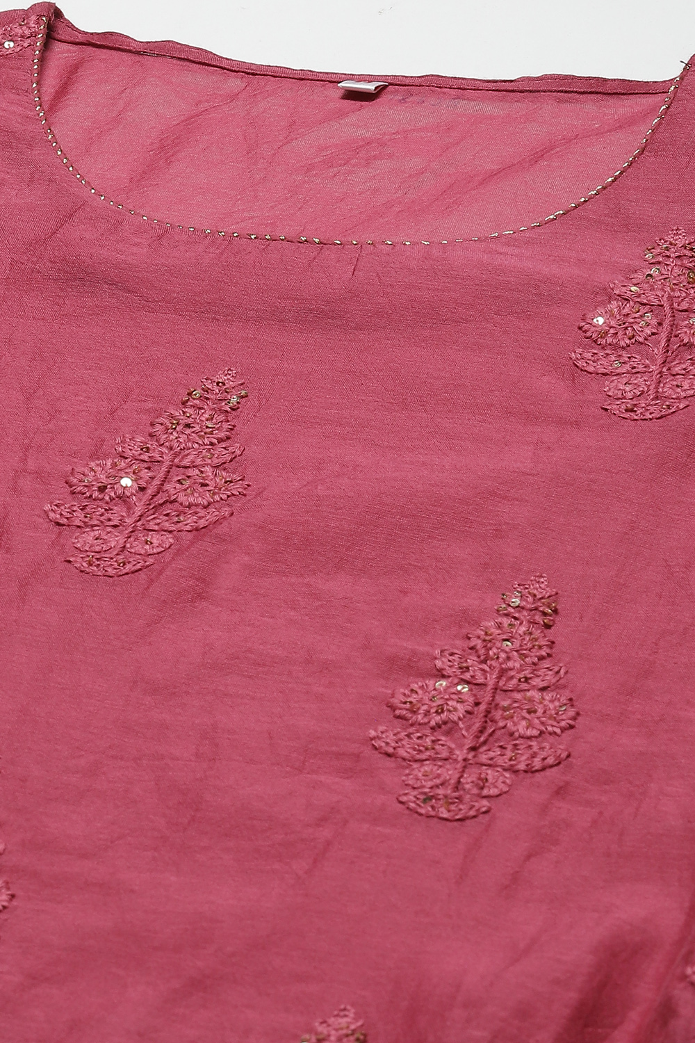 Yellow Art Silk Straight Embroidered Kurta image number 2