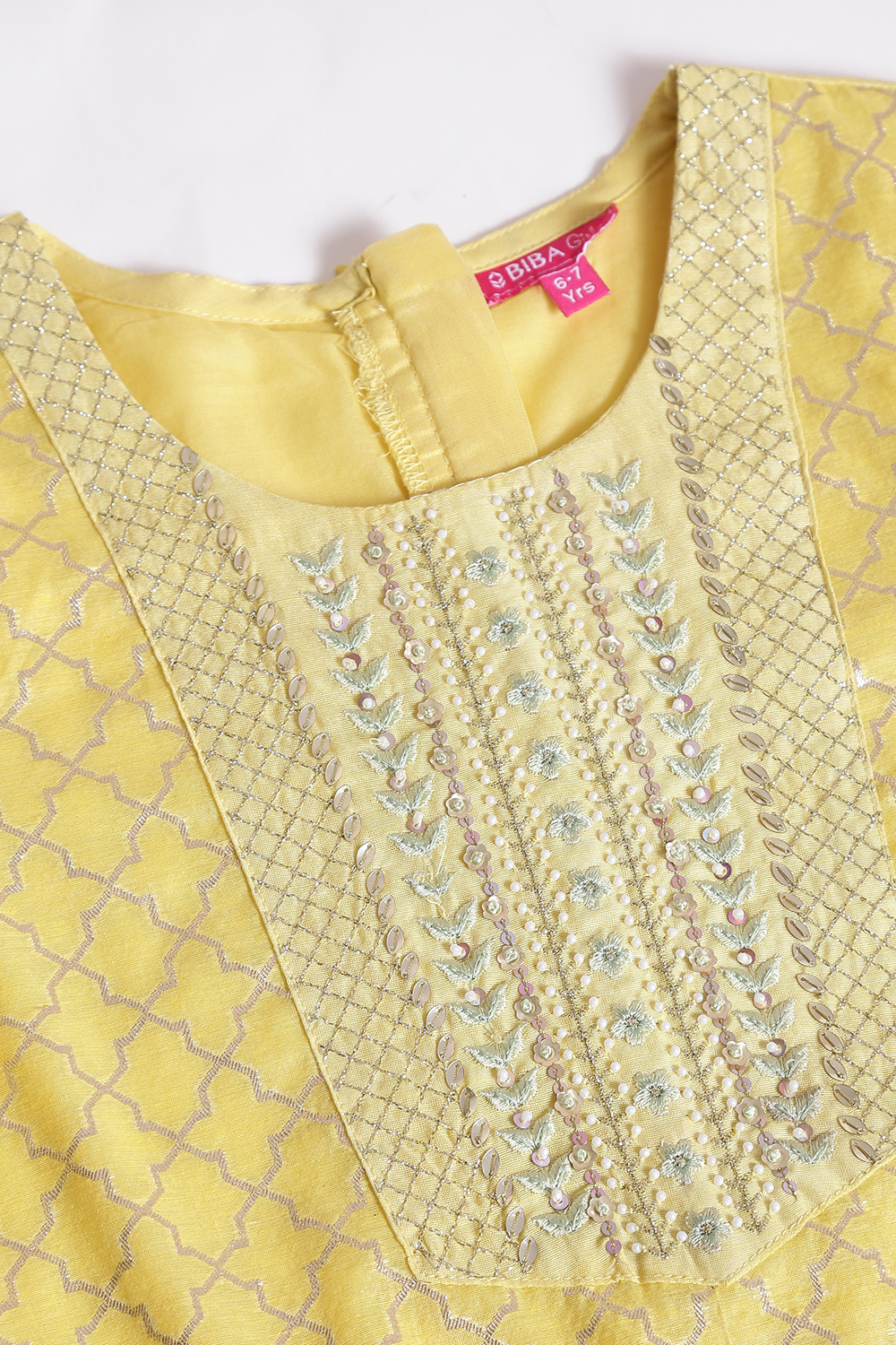 Yellow Polyester Straight Kurta Sharara Suit Set image number 1