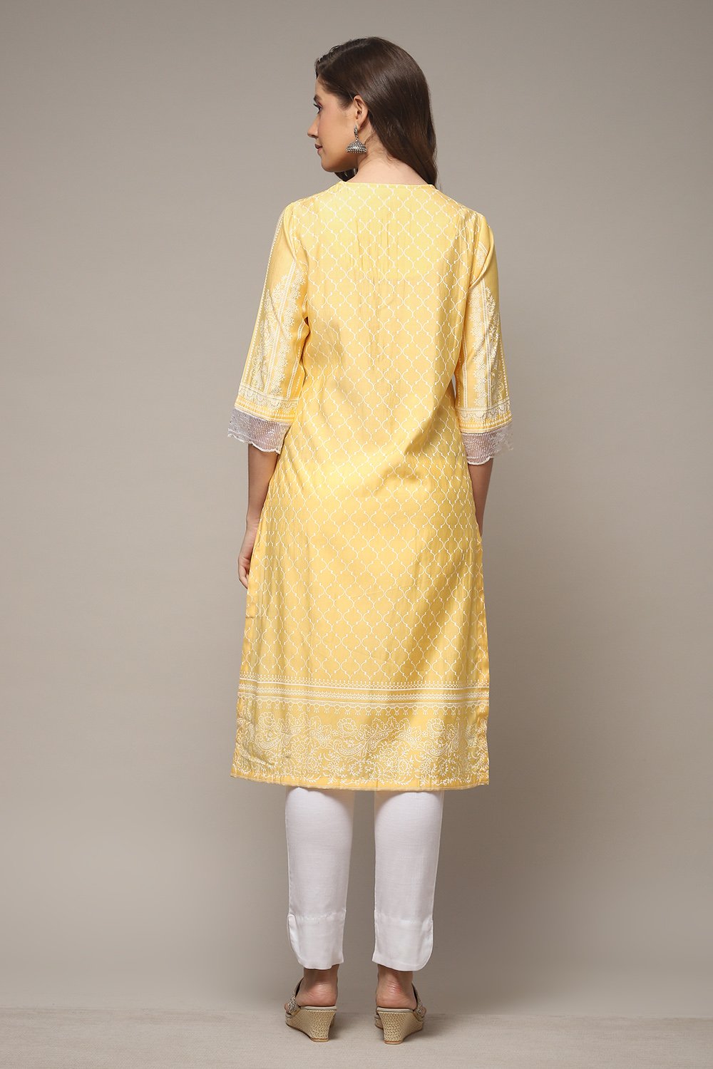 Pink Viscose Straight Printed Kurta image number 2