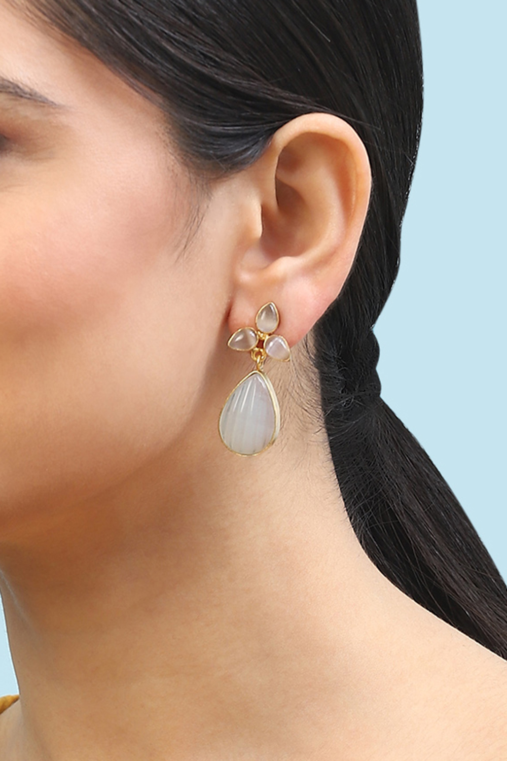 Grey Brass Earrings image number 1