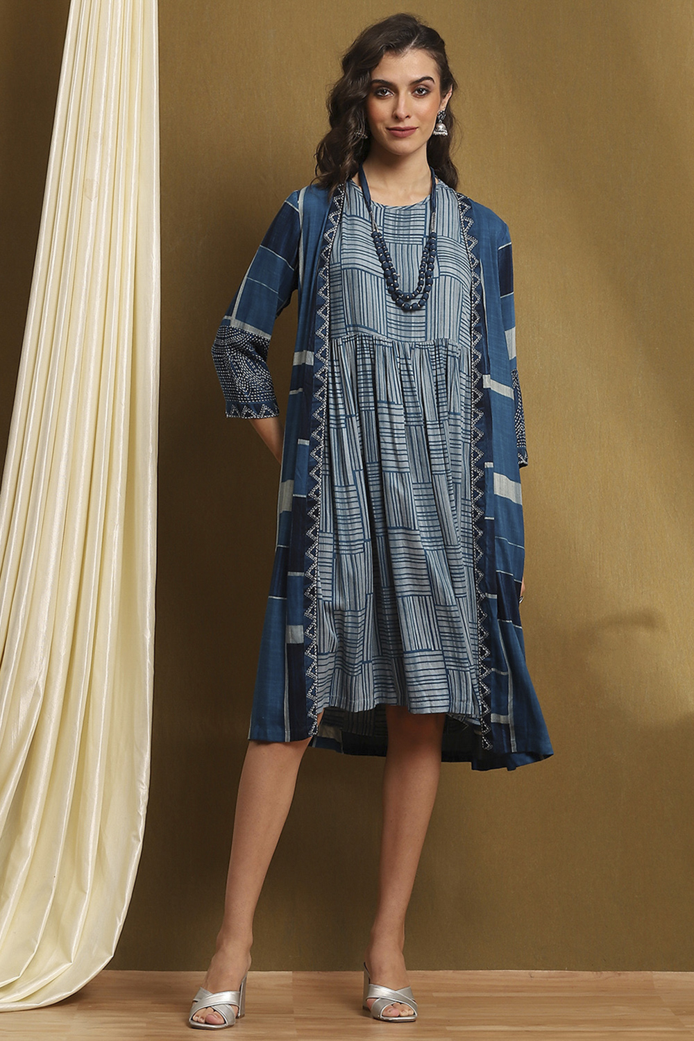 Blue Rayon Straight Set image number 5