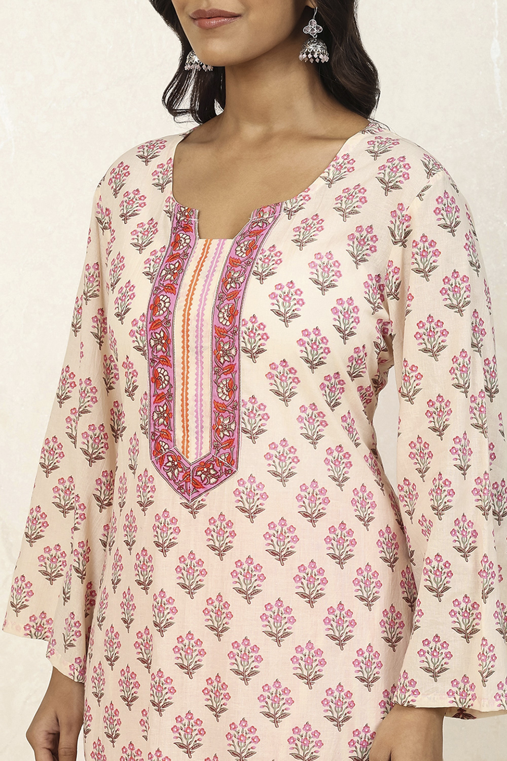 Blue Cotton Printed Unstitched Suit Set image number 2