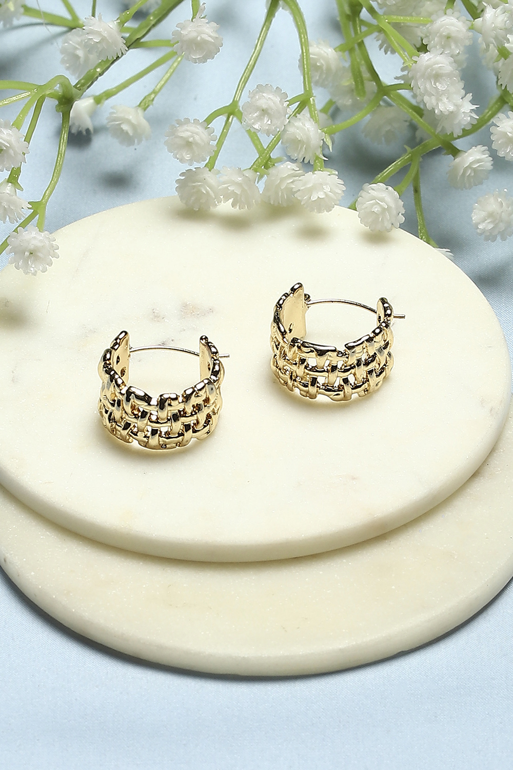 Gold-Toned Everyday Contemporary Hoops image number 0