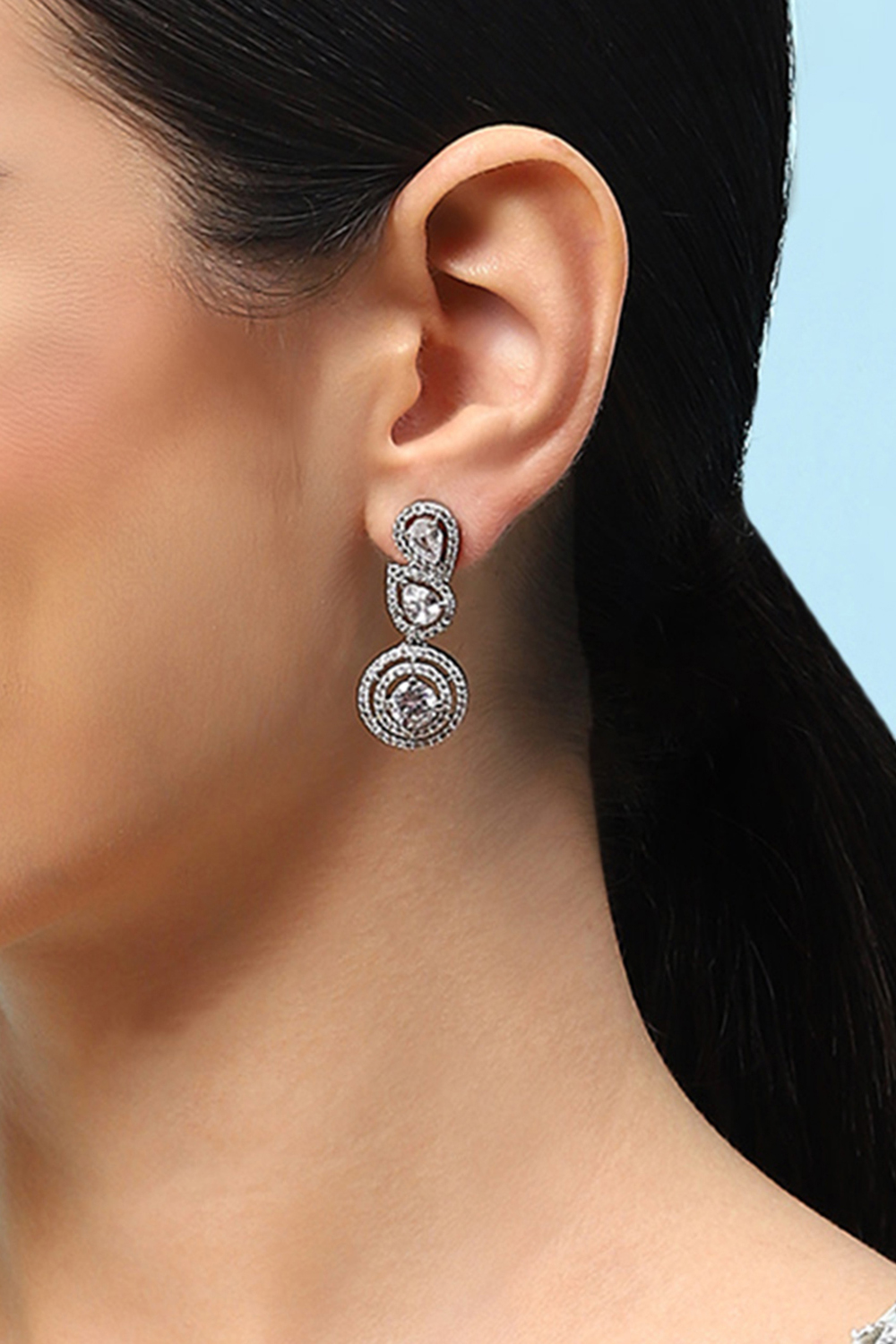 White Brass Earrings image number 1