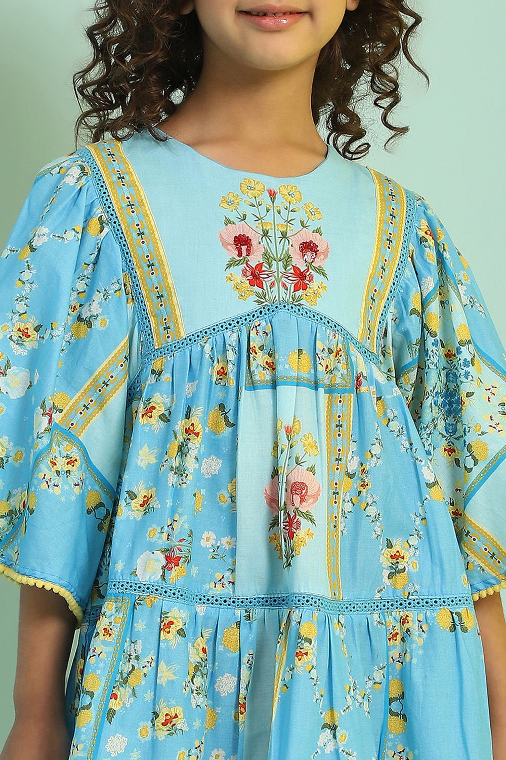 Sky Blue Cotton Dress image number 1