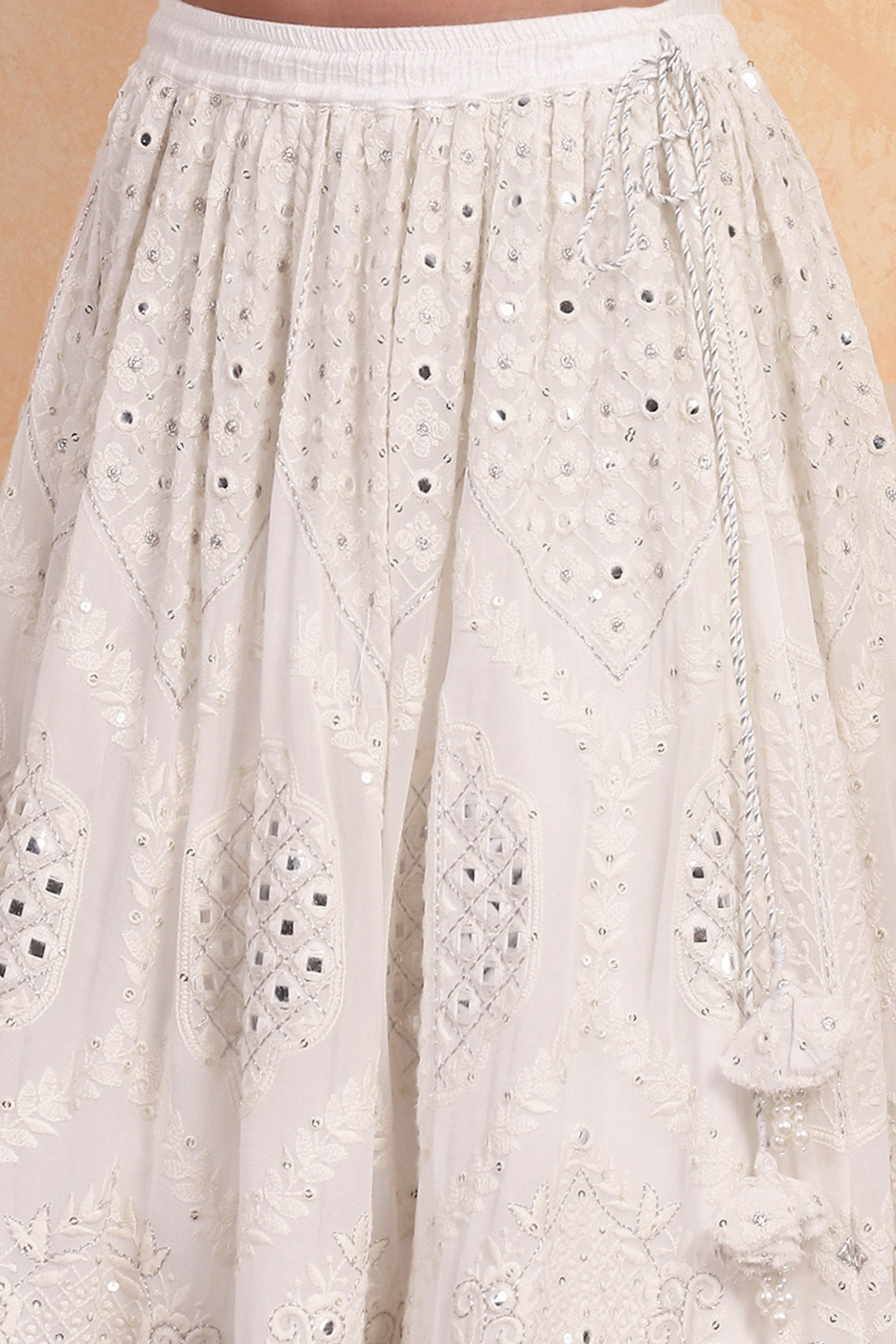 Ivory Embroidered Georgette Lehenga Set image number 2