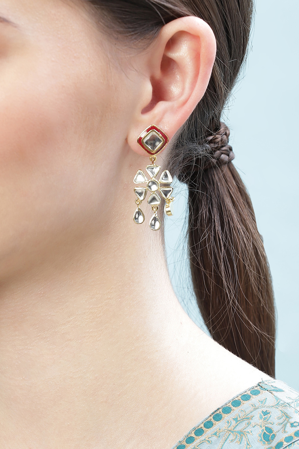 Red Brass Earrings image number 1