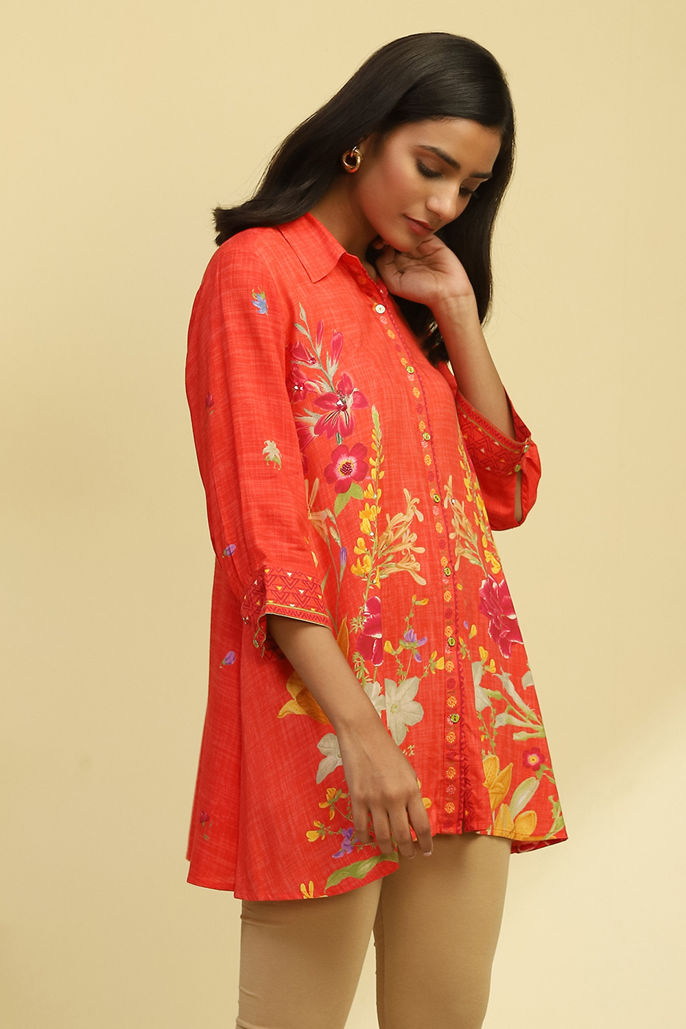 Coral Rayon Straight Kurta image number 3