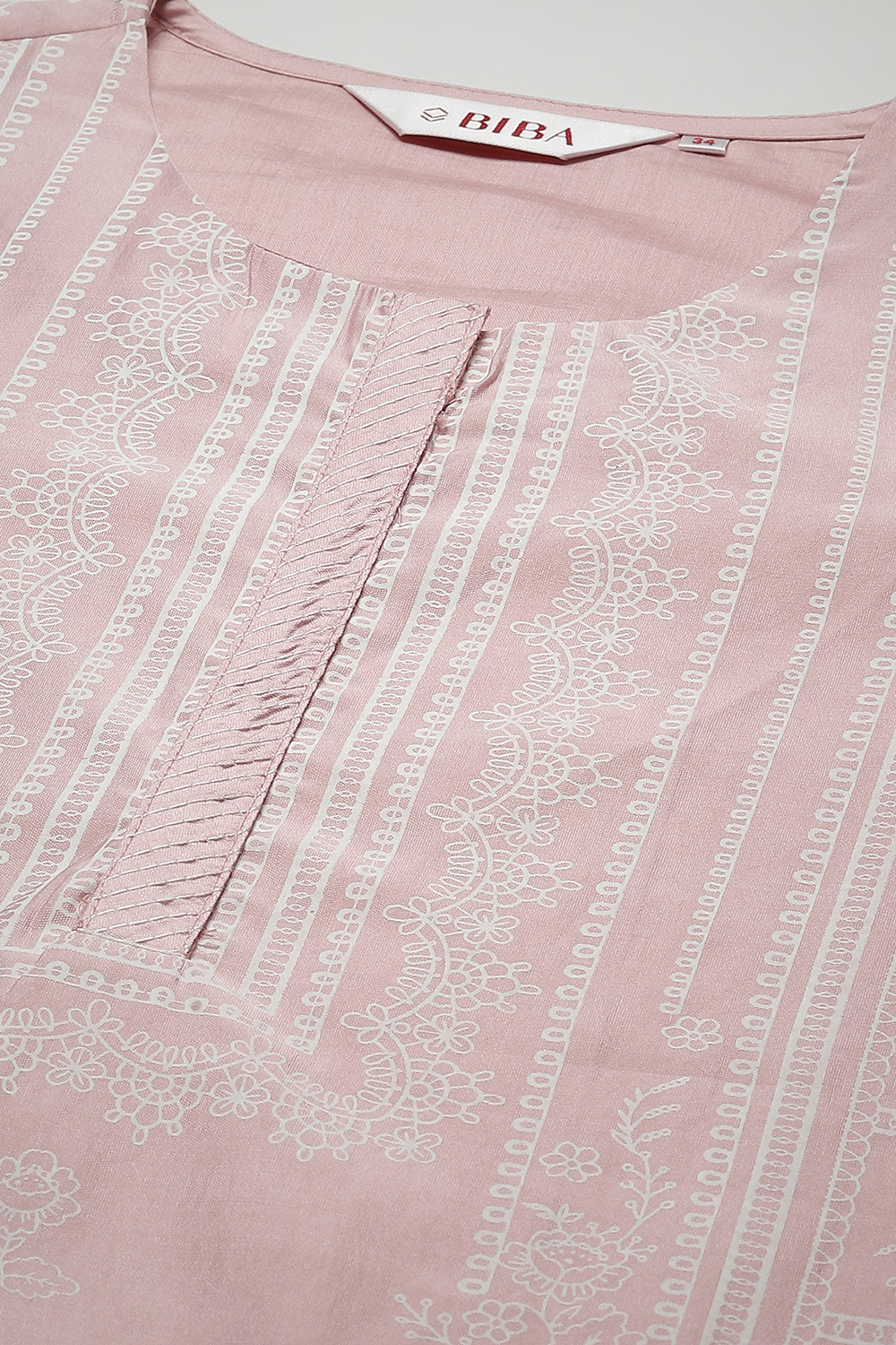 Pink Viscose Straight Printed Kurta image number 5