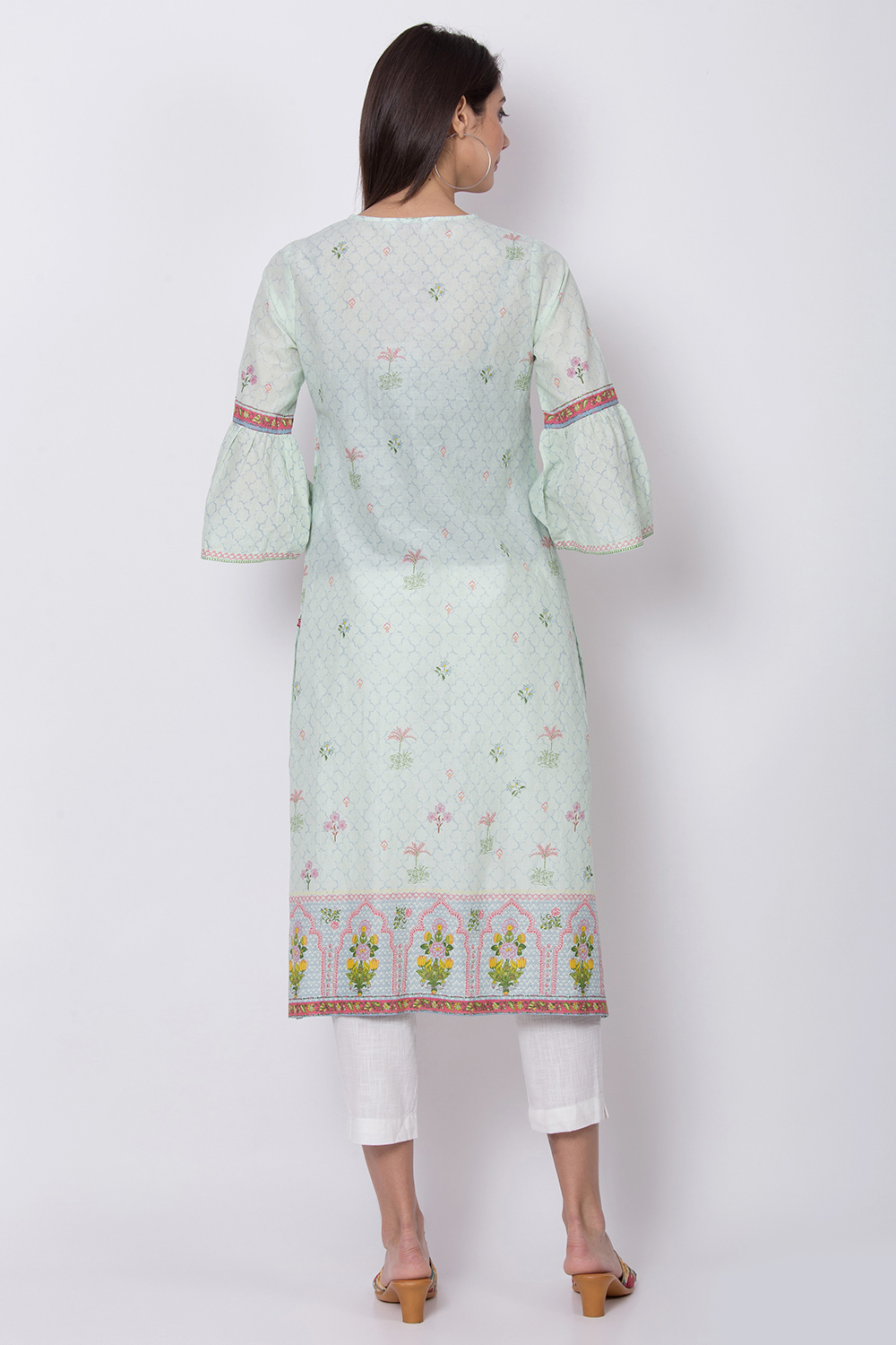 Mint Green Straight Kurta image number 4