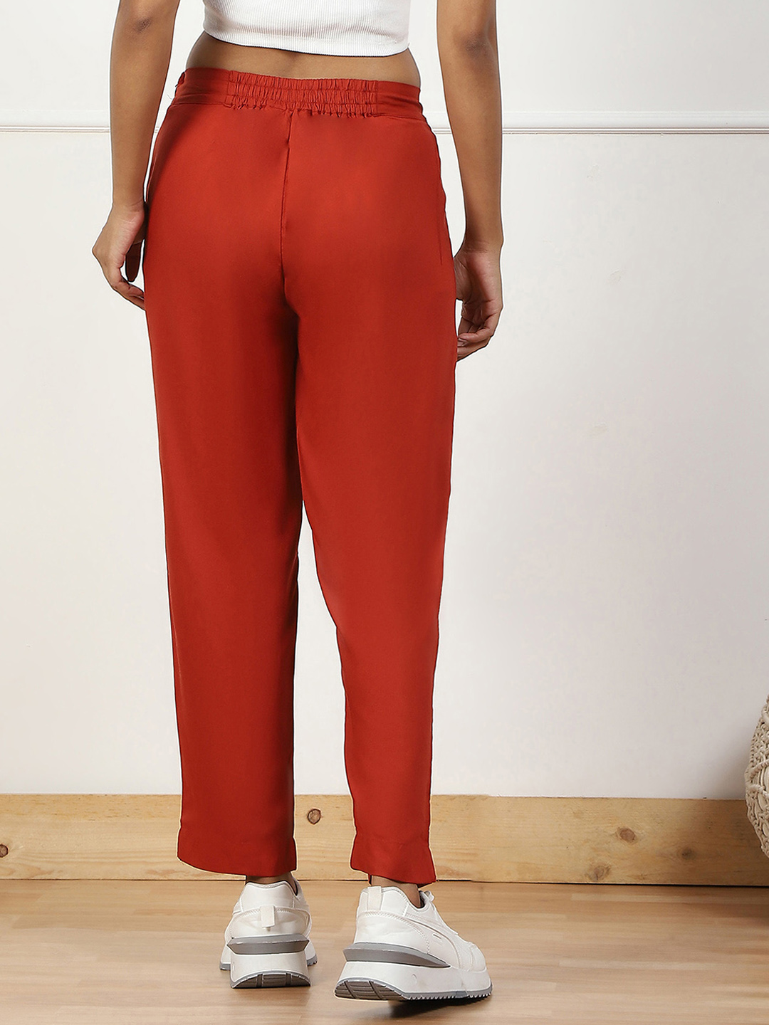 Rust Rayon Palazzo Pants image number 5