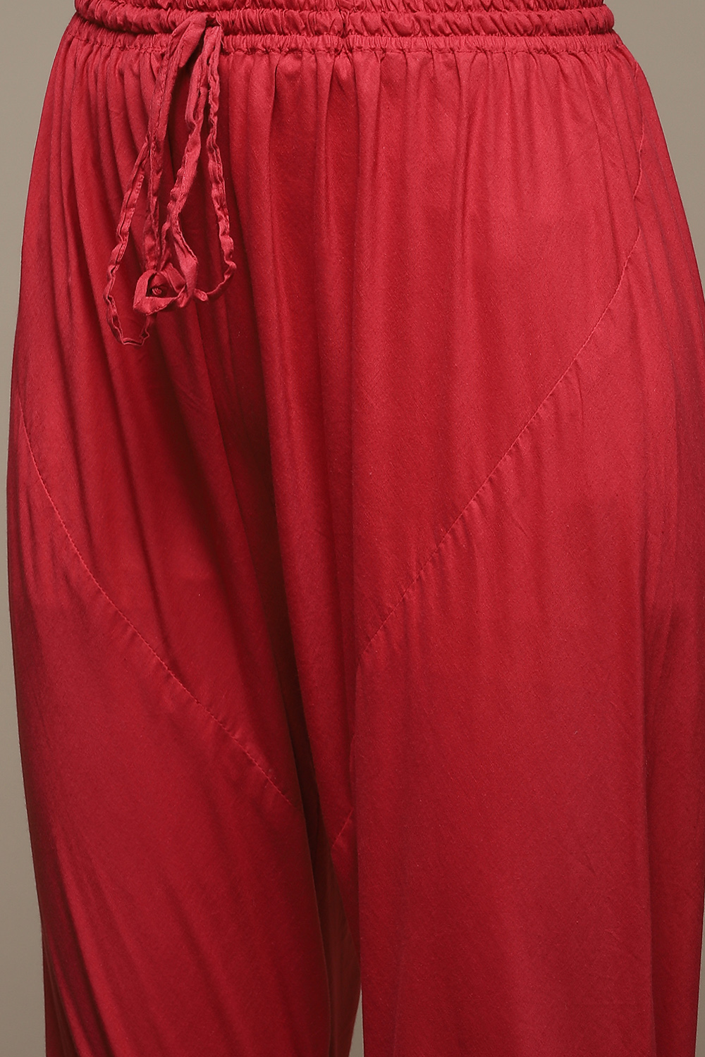 Red Cotton Anarkali Kurta Churidar Suit Set