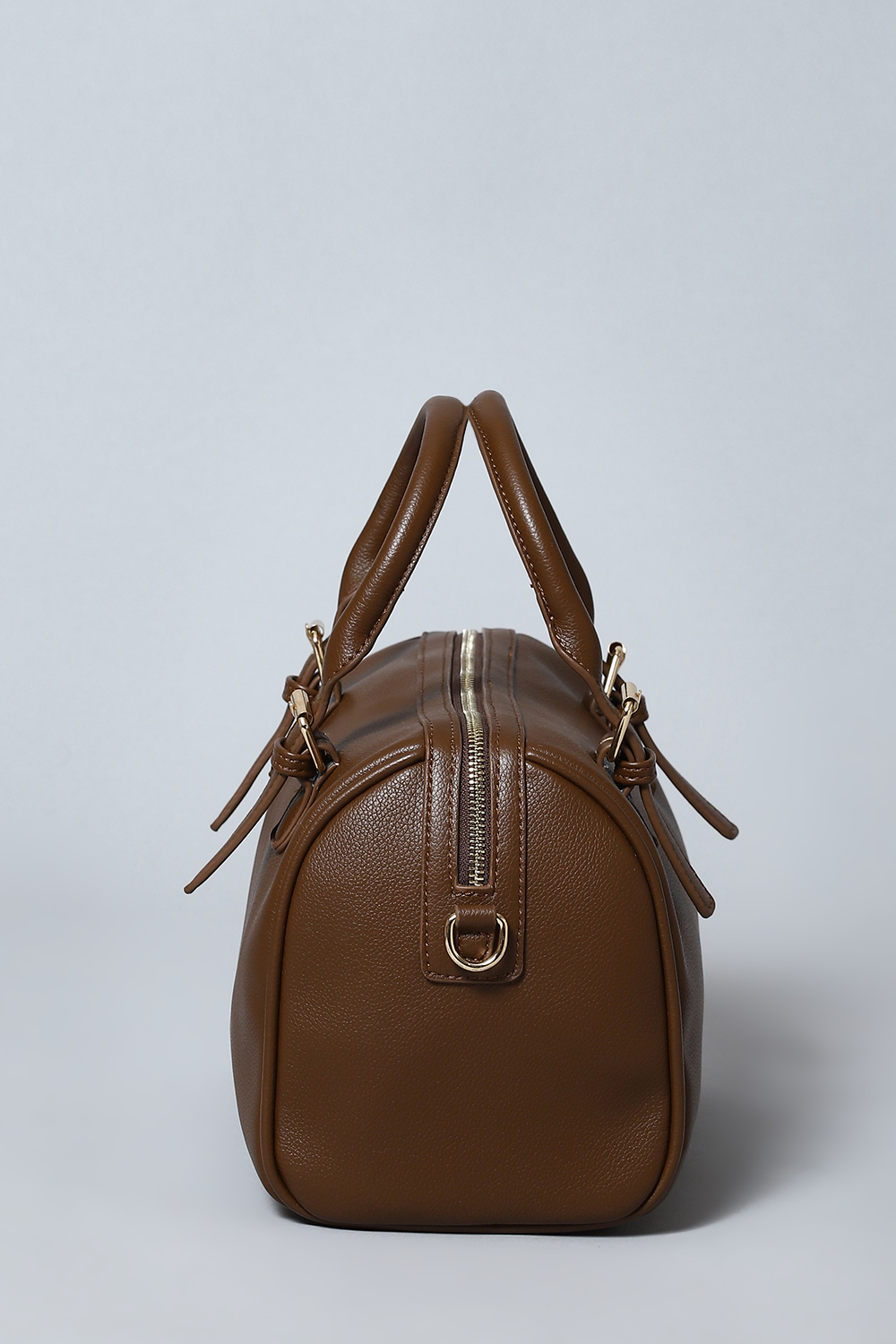 Brown Pu Leather Duffle Bag image number 2