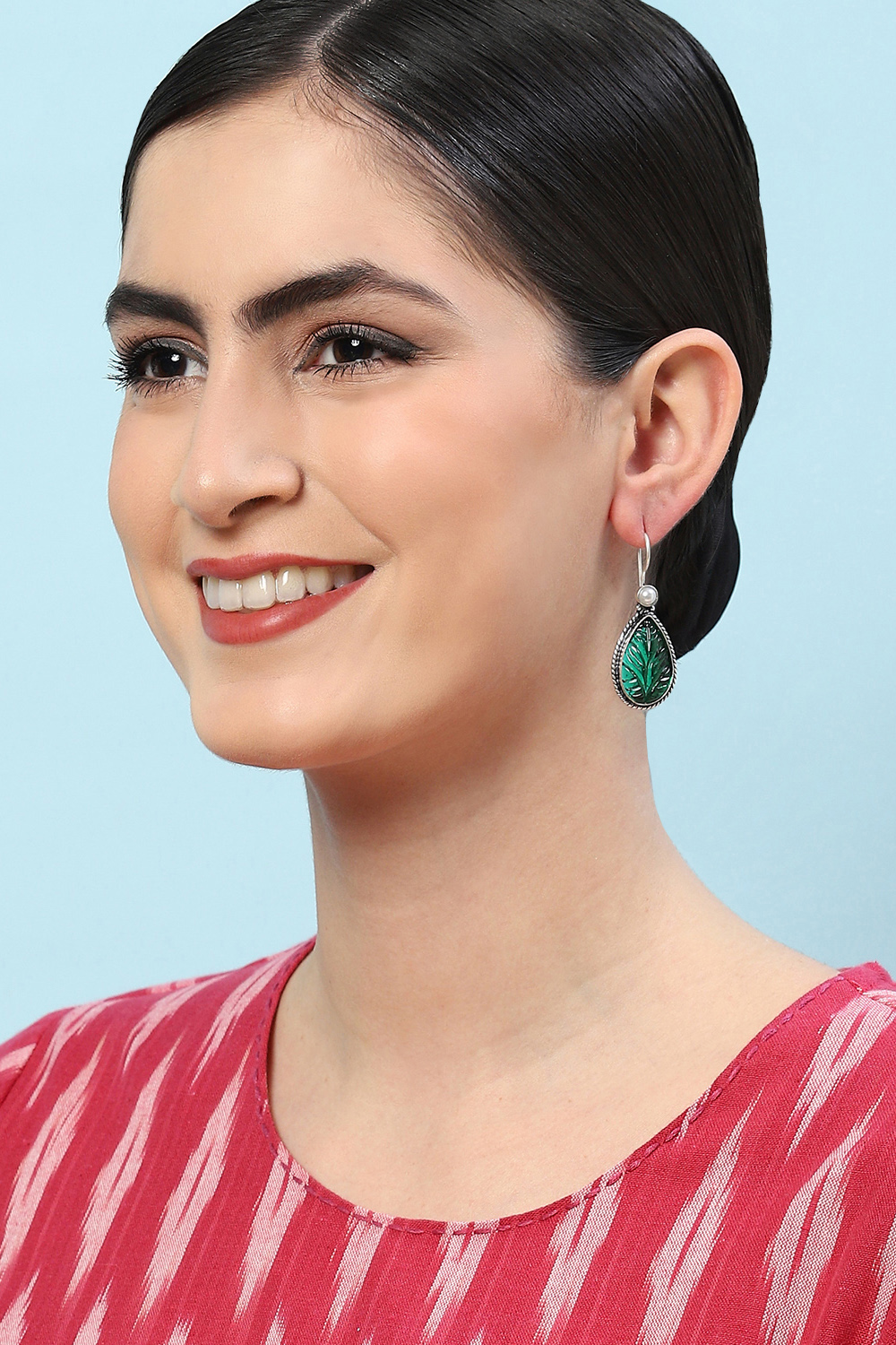 Green Brass Earrings image number 3