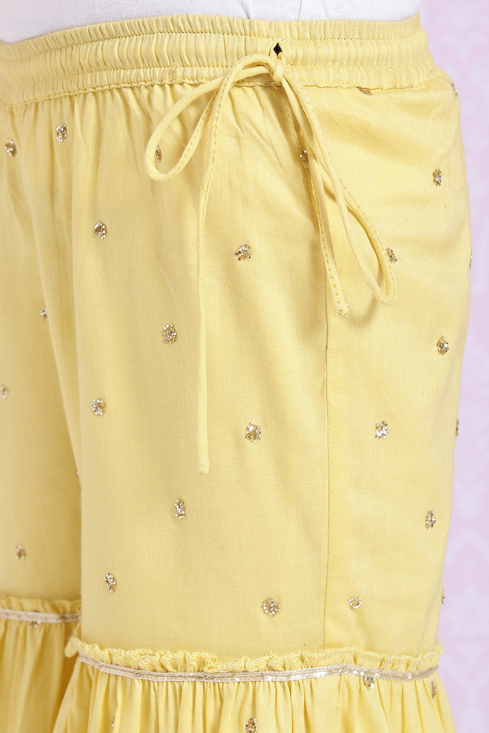 Yellow Polyester Straight Kurta Sharara Suit Set image number 5