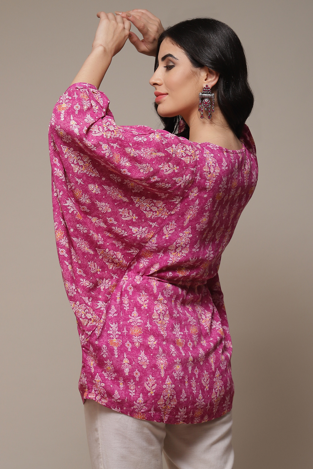 Plum LIVA Straight Printed Top image number 2