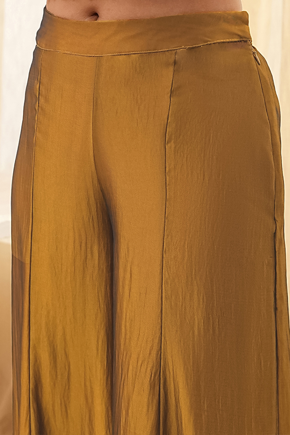 Gold Georgette Palazzo Pants image number 1