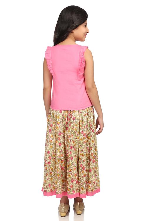 Multicolor Cotton Straight Kurta Skirt Suit Set image number 4