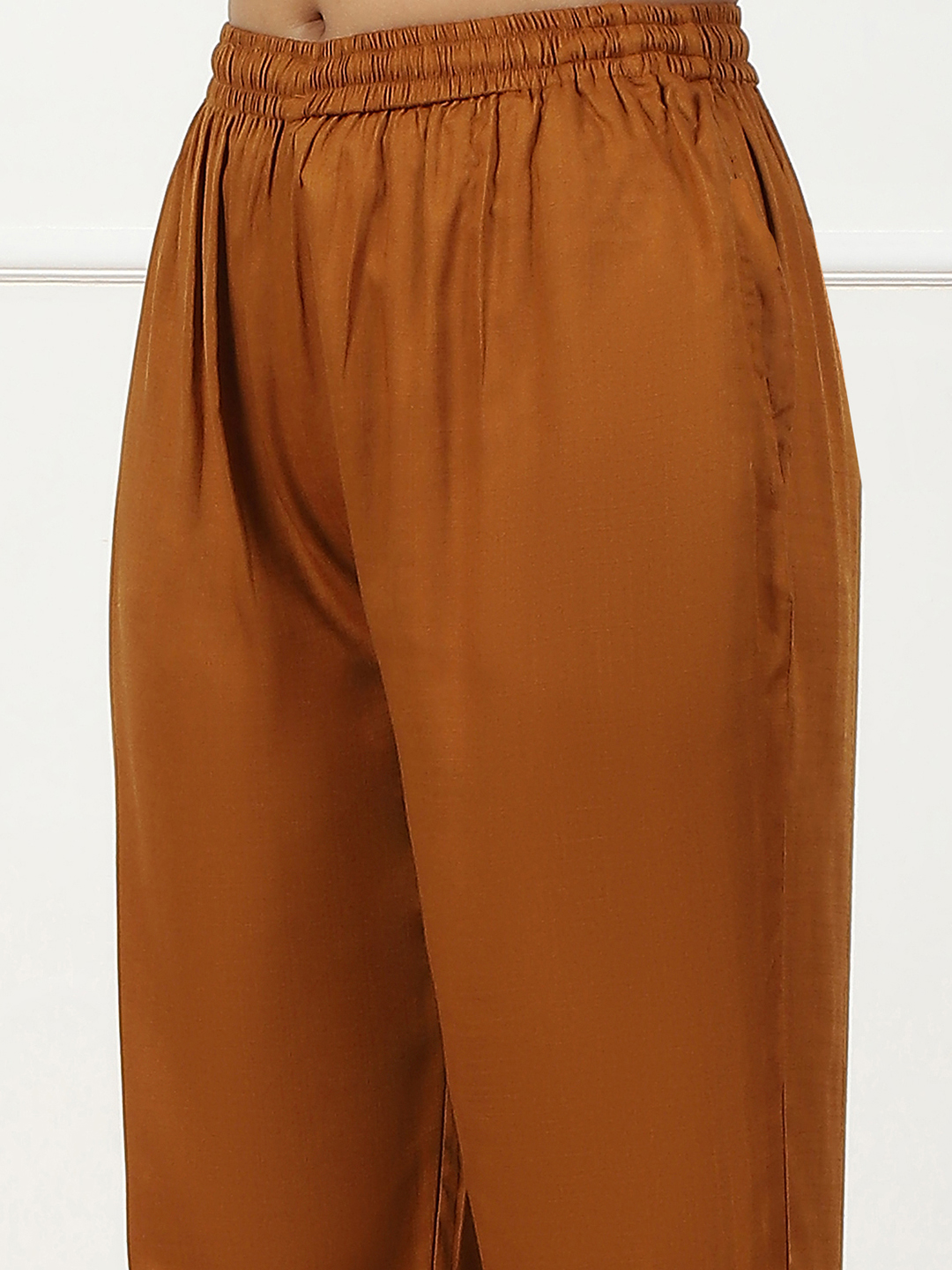 Beige Rayon Palazzo Pants image number 1