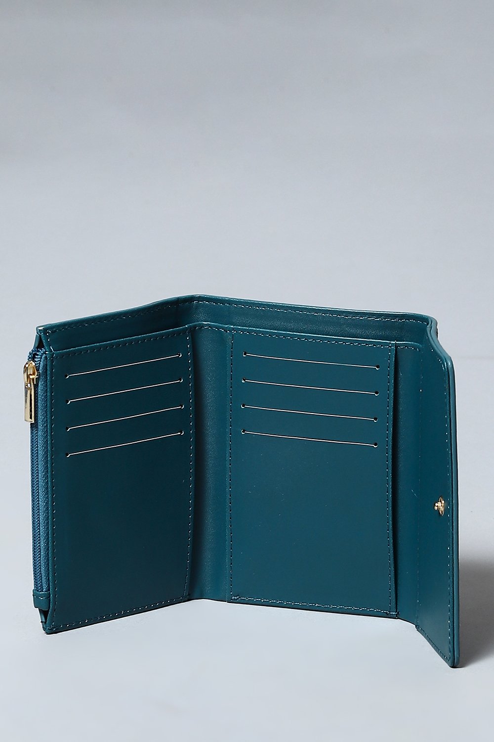 Teal Pu Leather Card Holder image number 4