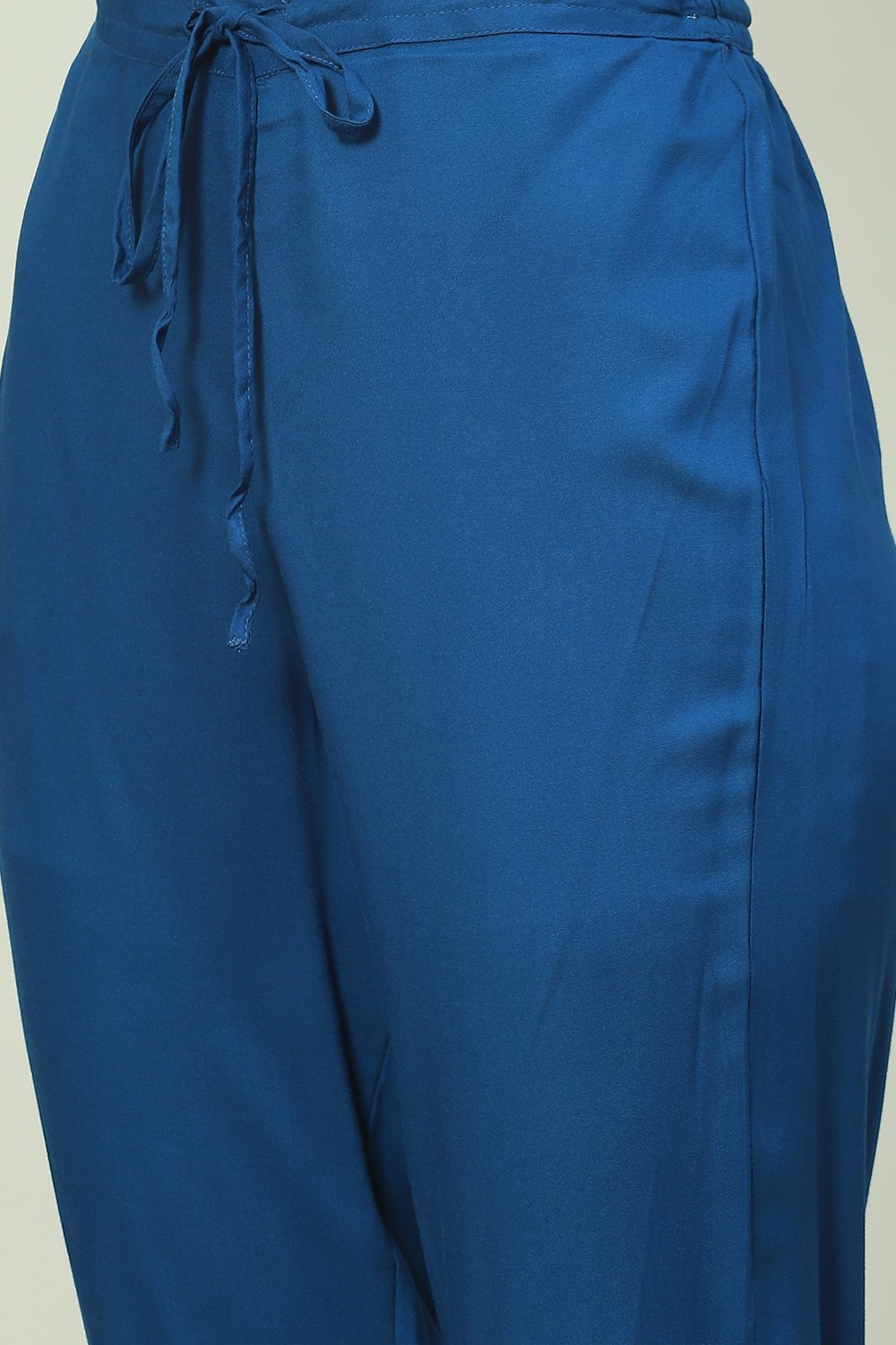 Indigo LIVA Kalidar Kurta Pant Suit Set image number 3