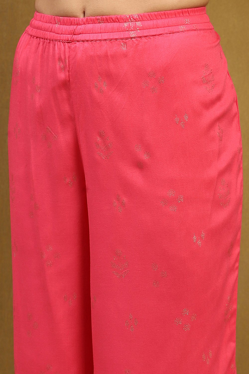 Pink Rayon Straight Suit Set image number 2