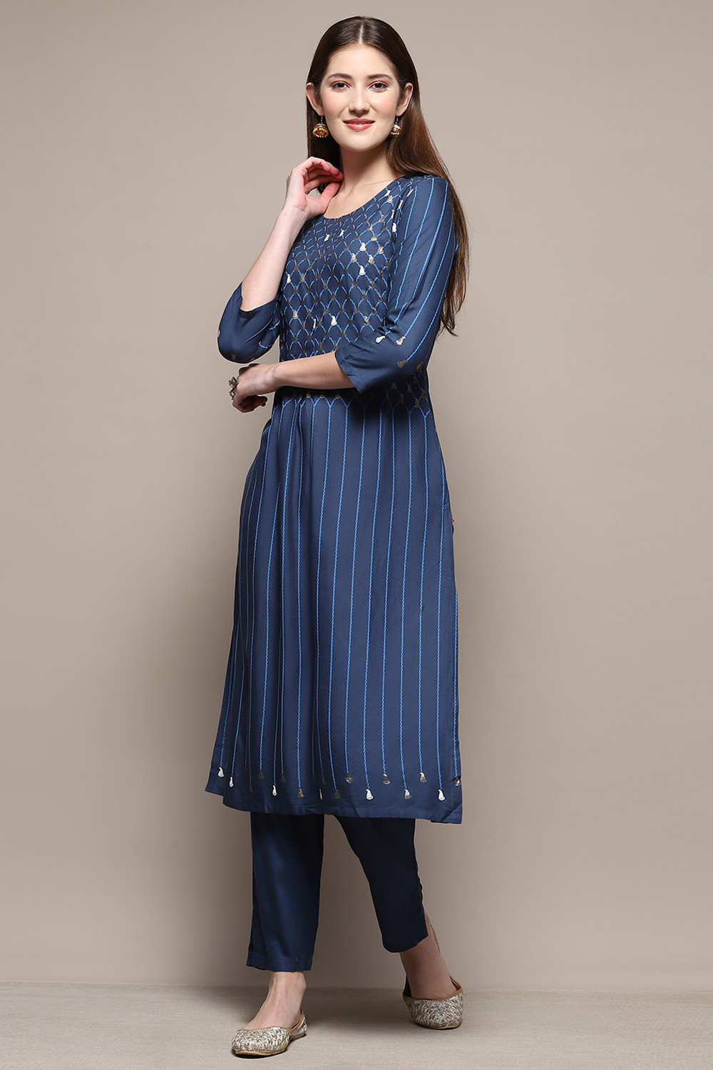 Fuschia Rayon Straight Kurta Pant Suit Set image number 0