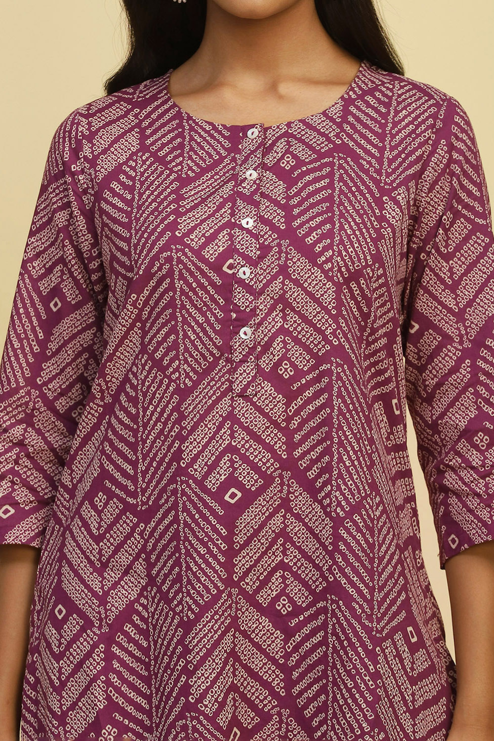 Purple Cotton Straight Kurta image number 1