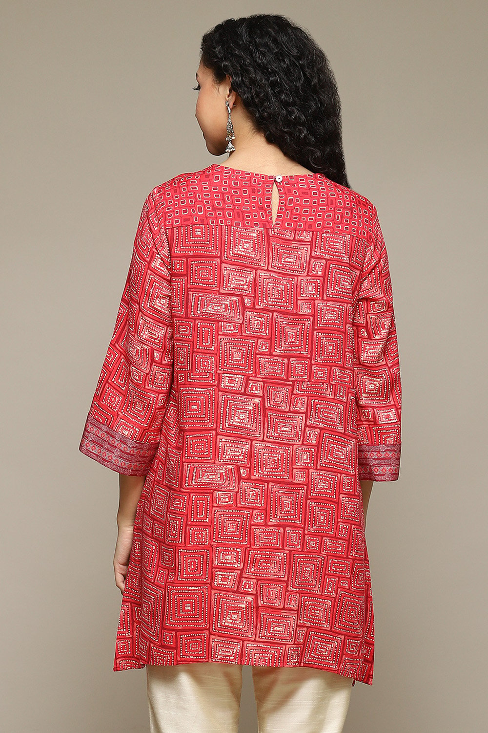 Coral Rayon Printed Kurti image number 3