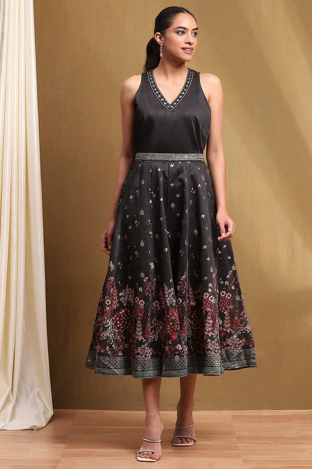 Black Dupion Dress Dress image number 0