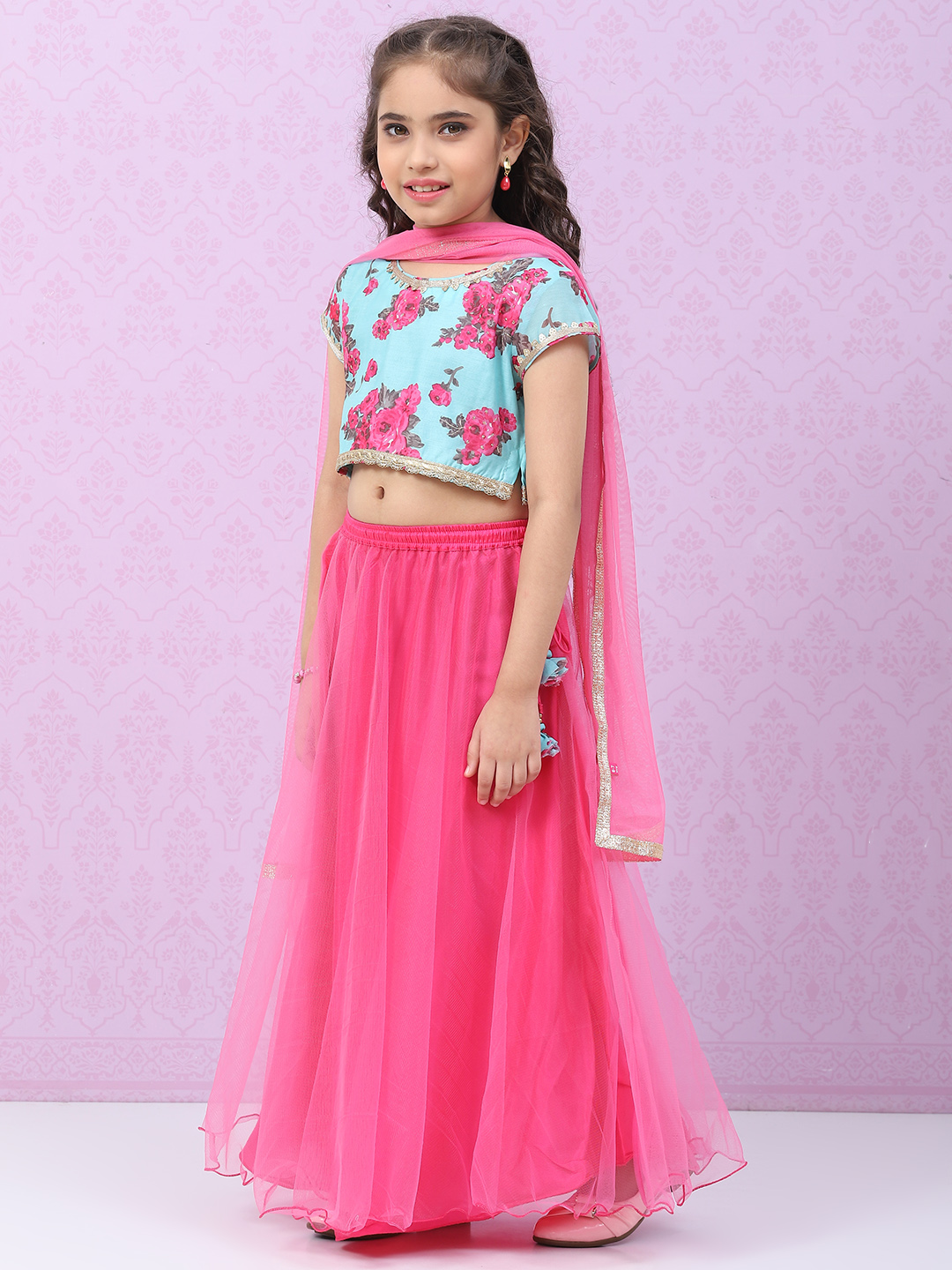 Pink Art Silk Lehenga Set image number 5