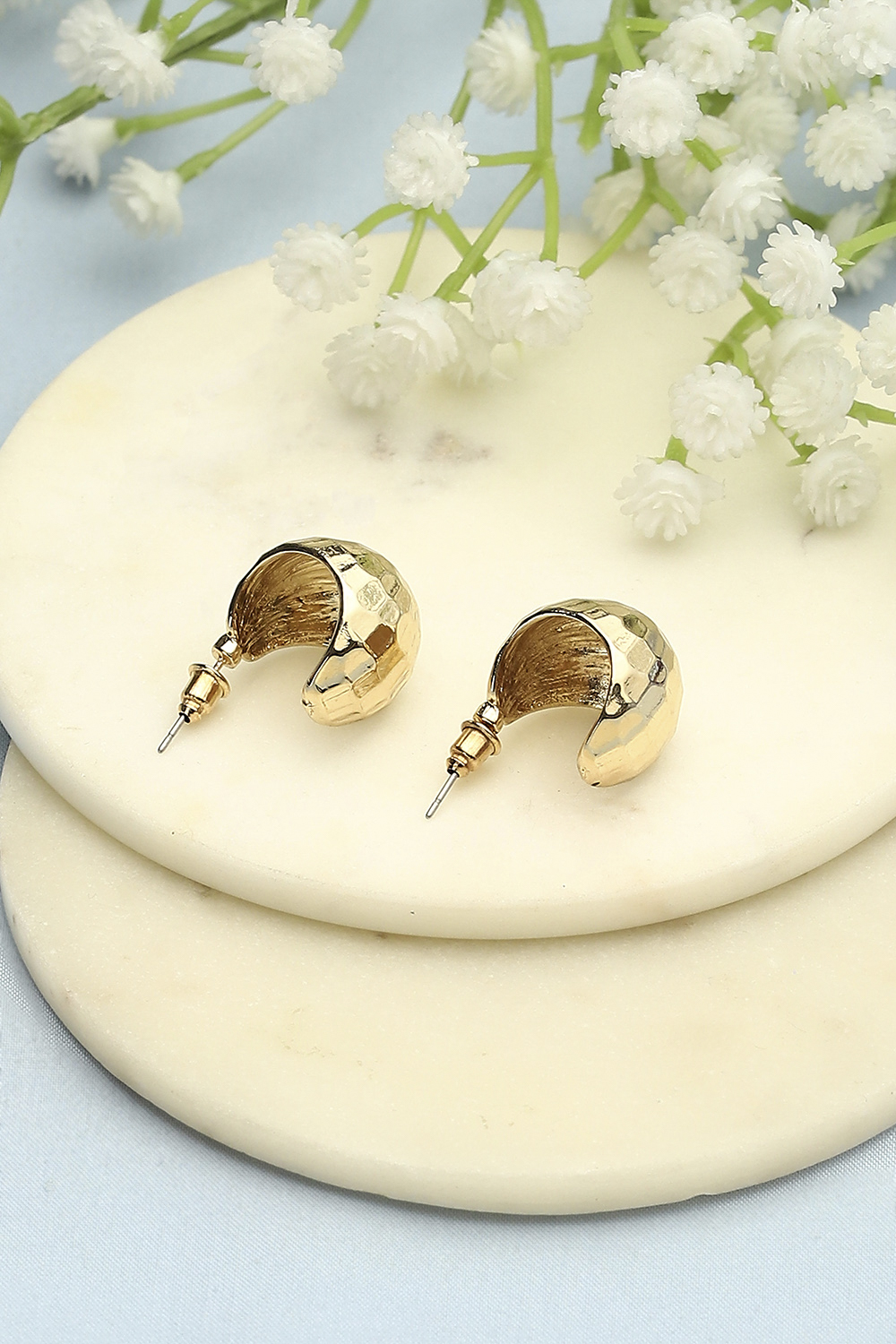 Gold-Toned Everyday Contemporary Hoops image number 2