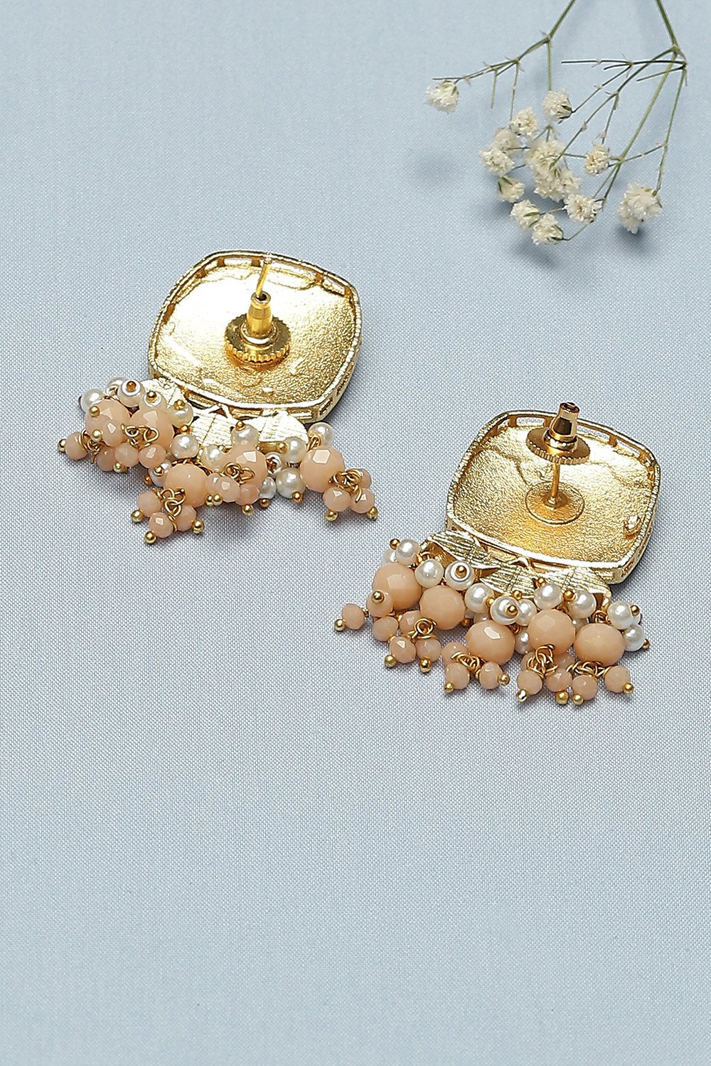 Peach Alloy Earrings image number 2