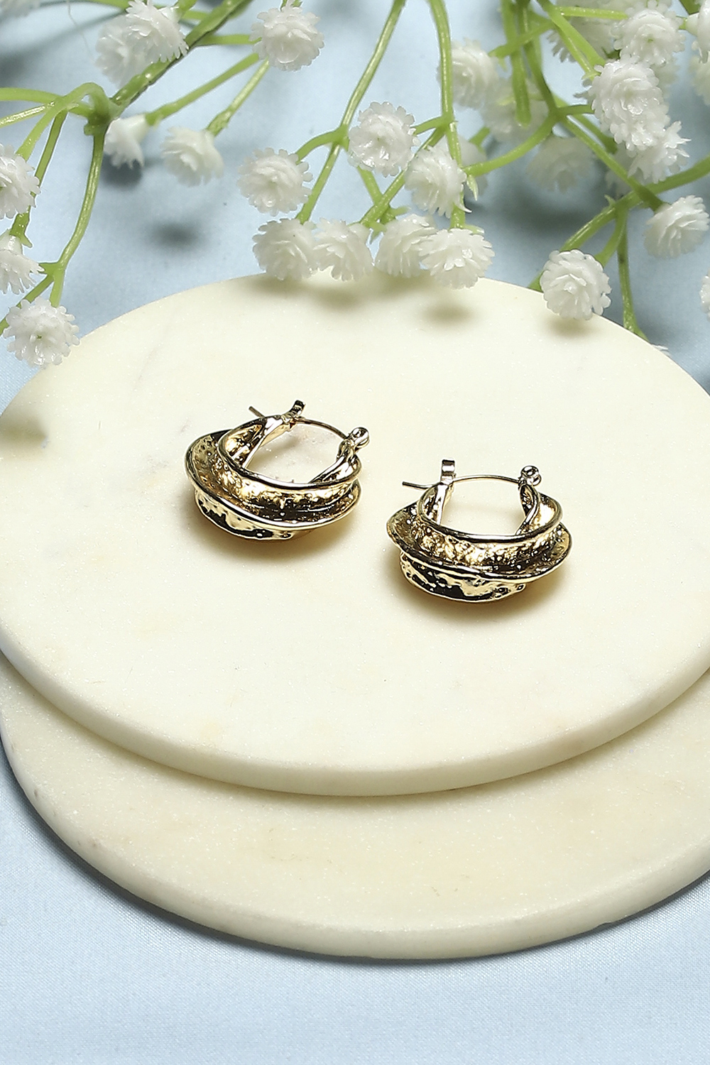 Gold-Toned Everyday Contemporary Hoops image number 0