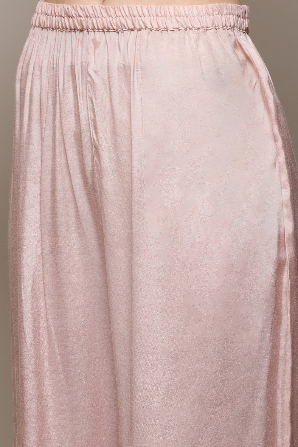 Light Pink Chanderi Blend Printed Unstitched Suit Set image number 3